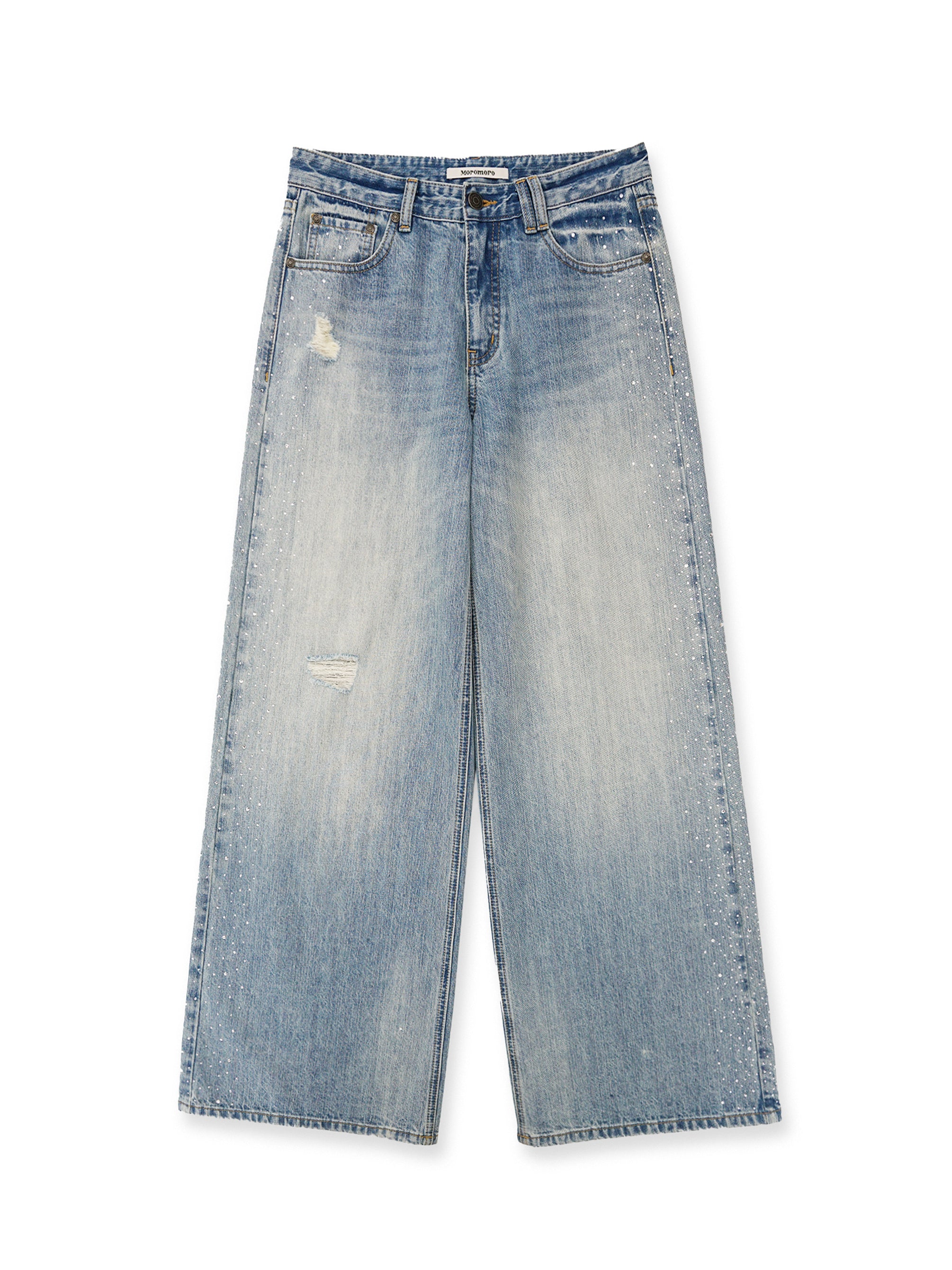 *Rhinestone straight-leg jeans