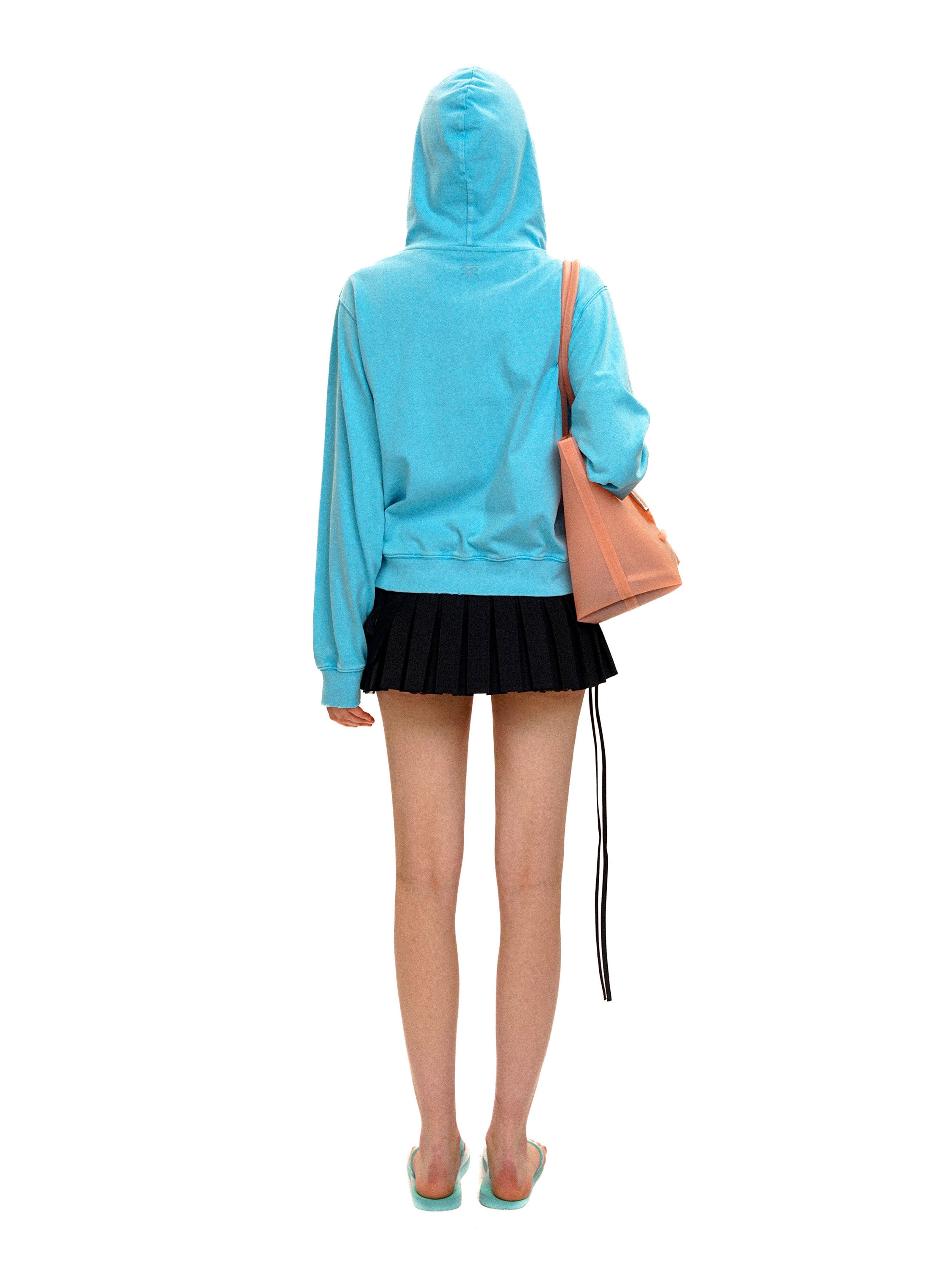 *Bow-print rhinestone sweatshirt cardigan
