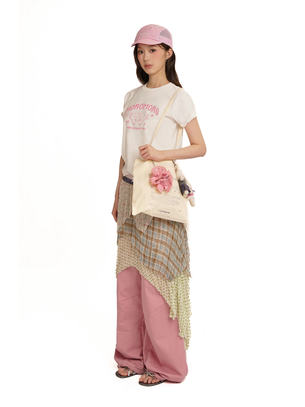 *Printed patchwork midi skirt