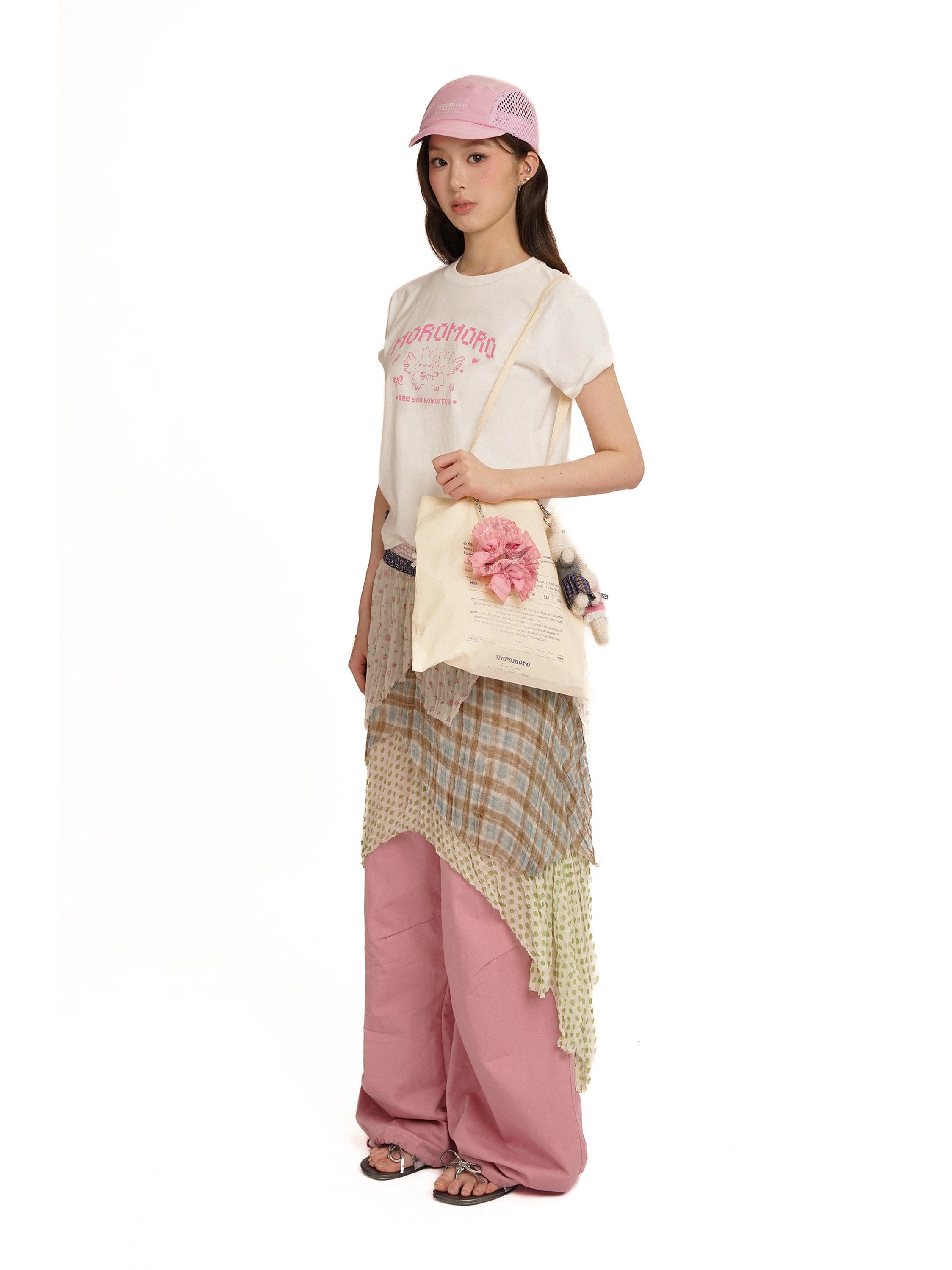 *Printed patchwork midi skirt