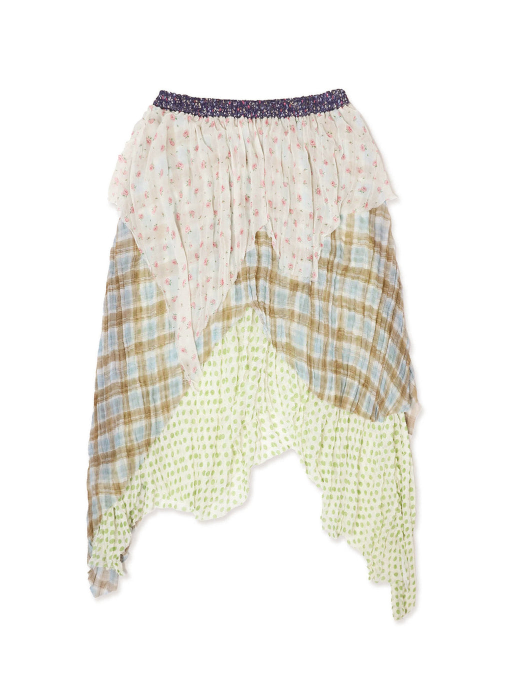 *Printed patchwork midi skirt