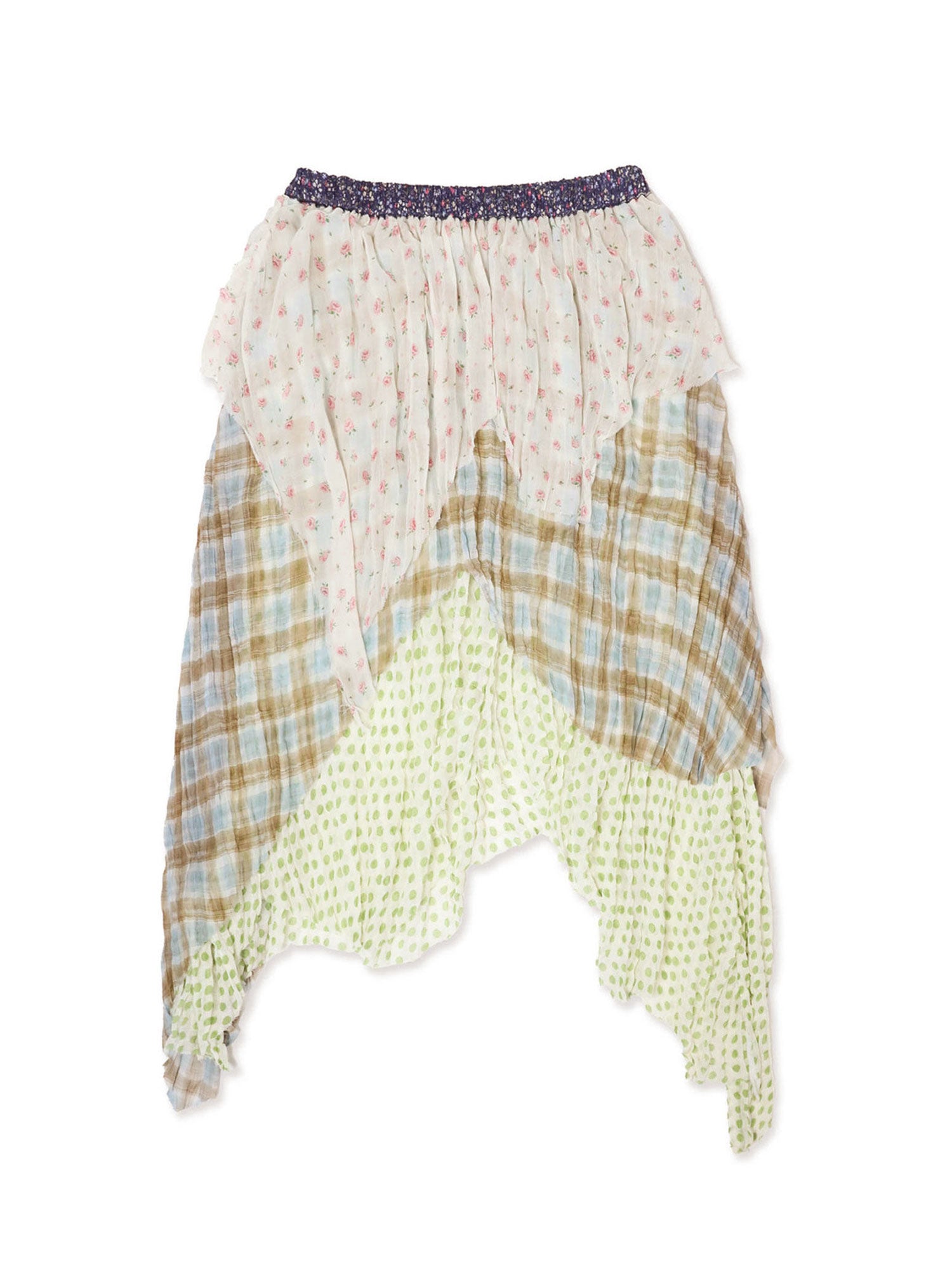 *Printed patchwork midi skirt