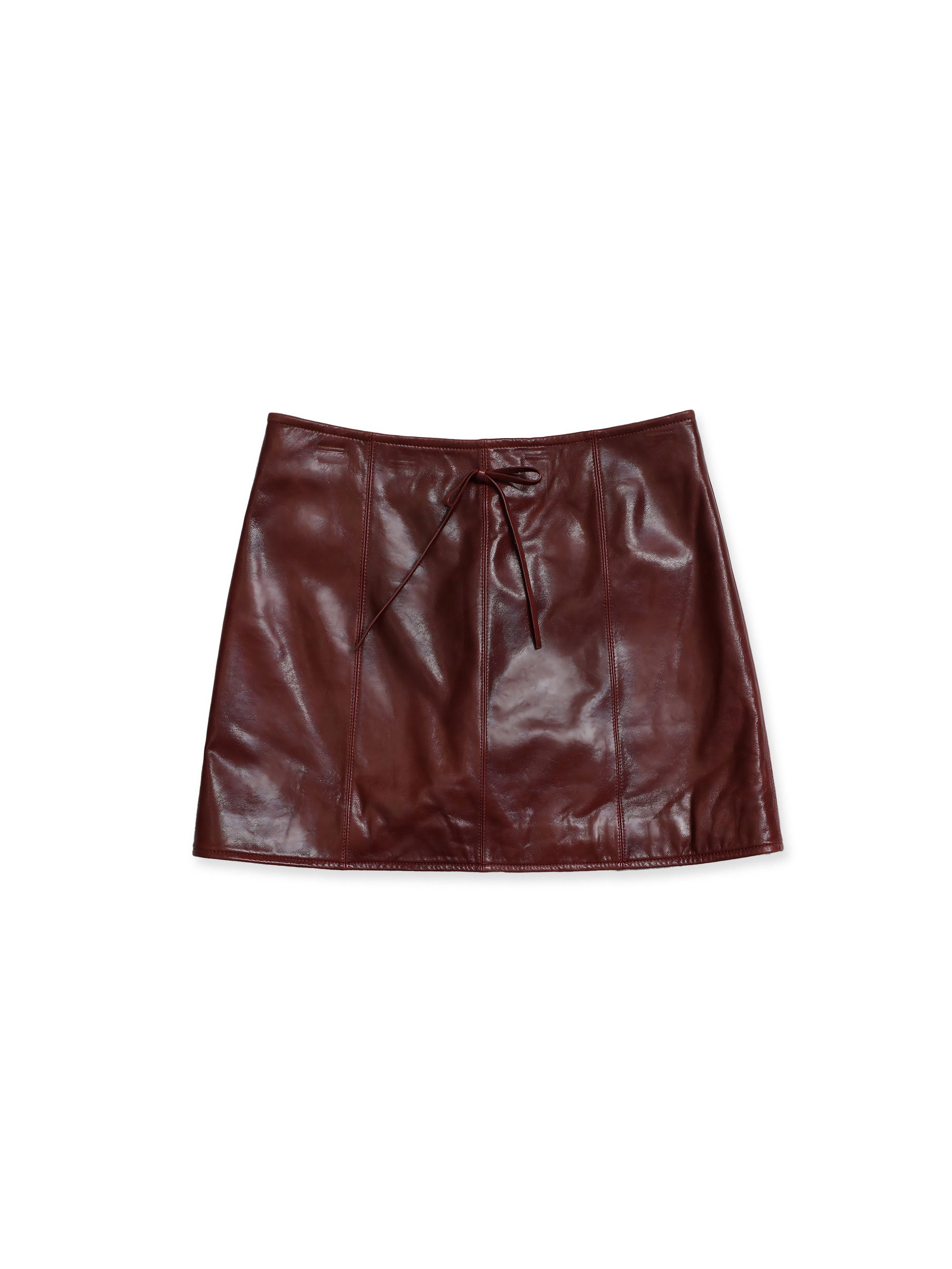 *Bow-tie sheepskin mini skirt