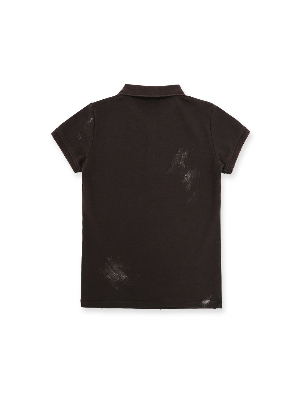 *Silver glitter slim-fit polo short-sleeved T-shirt