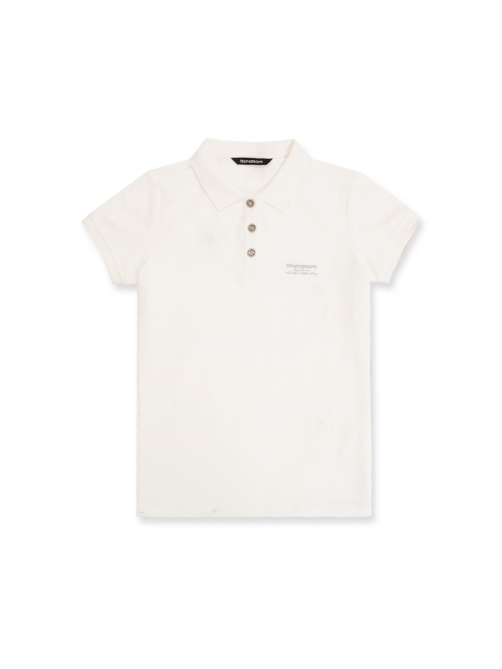 *Silver glitter slim-fit polo short-sleeved T-shirt