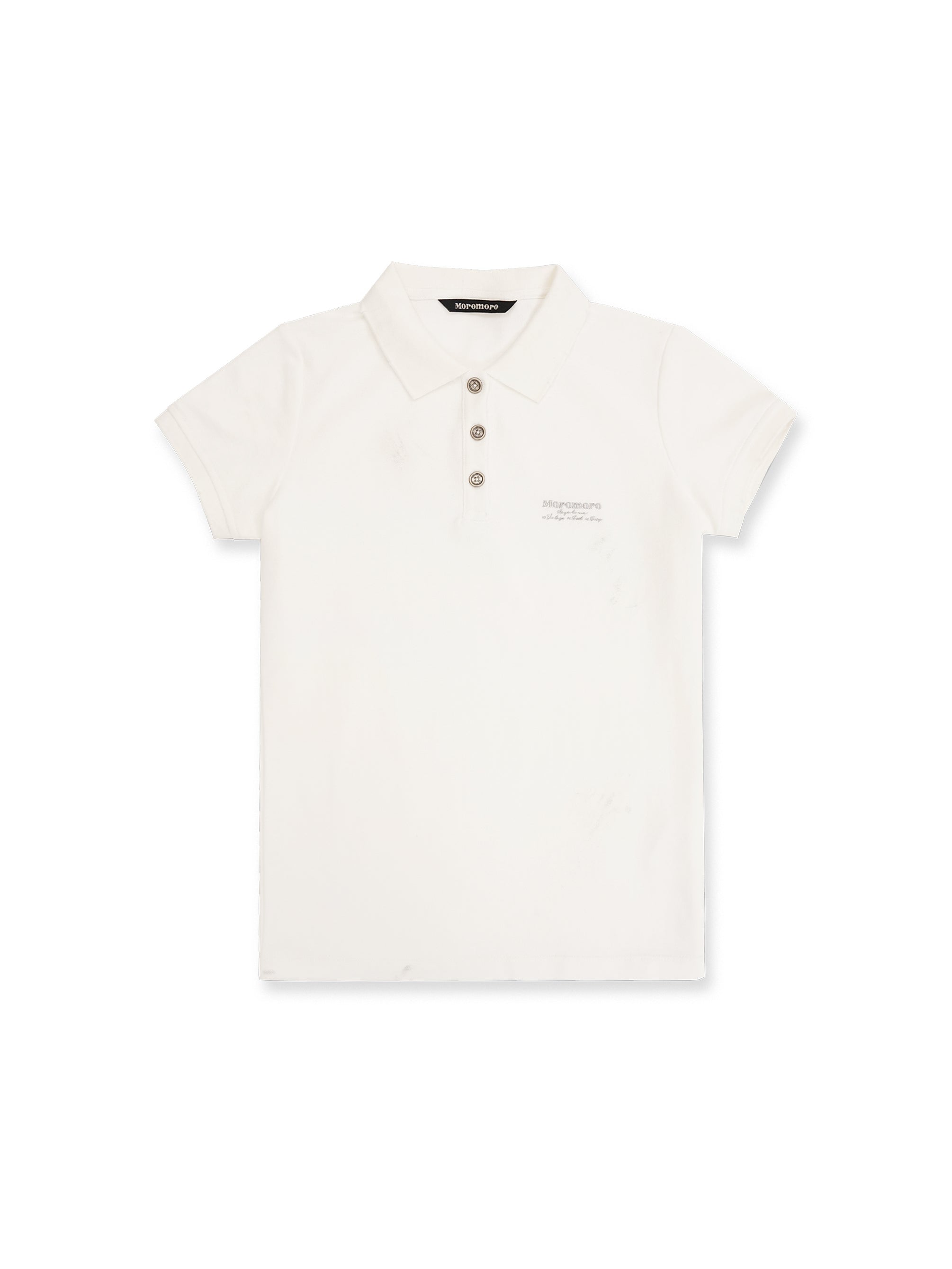*Silver glitter slim-fit polo short-sleeved T-shirt