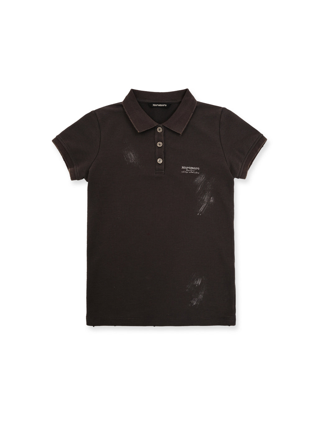 *Silver glitter slim-fit polo short-sleeved T-shirt