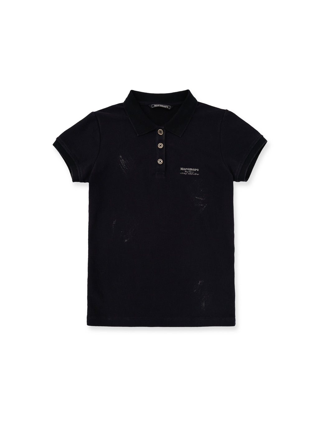 *Silver glitter slim-fit polo short-sleeved T-shirt