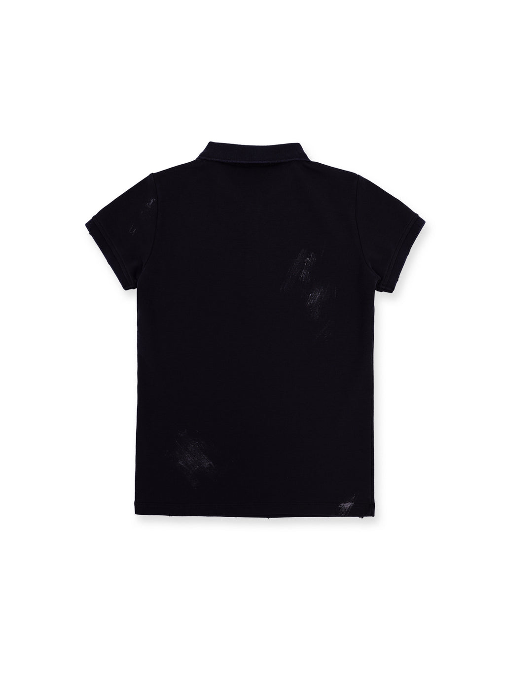 *Silver glitter slim-fit polo short-sleeved T-shirt