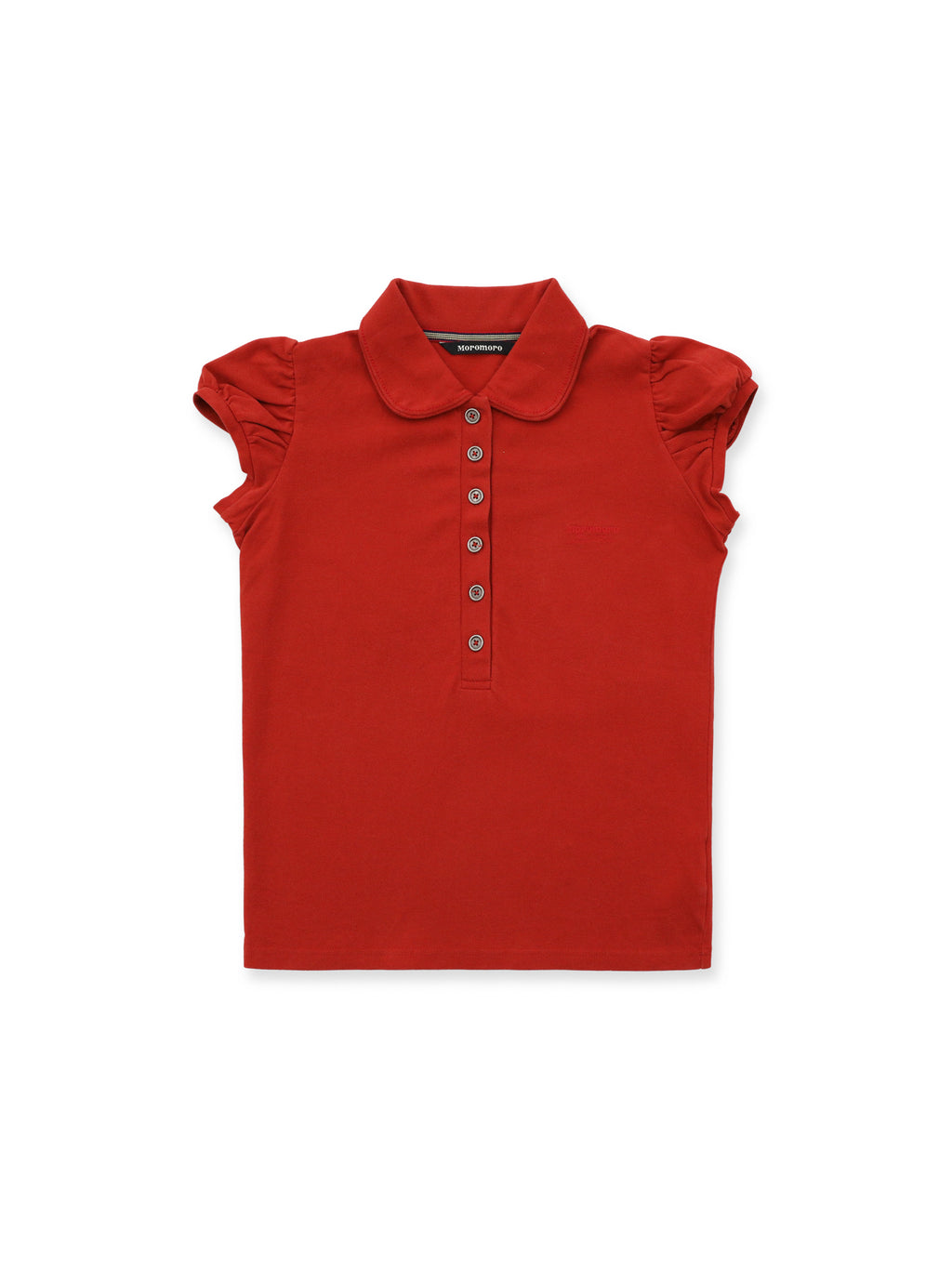 *Puff-sleeved slim-fit polo shirt