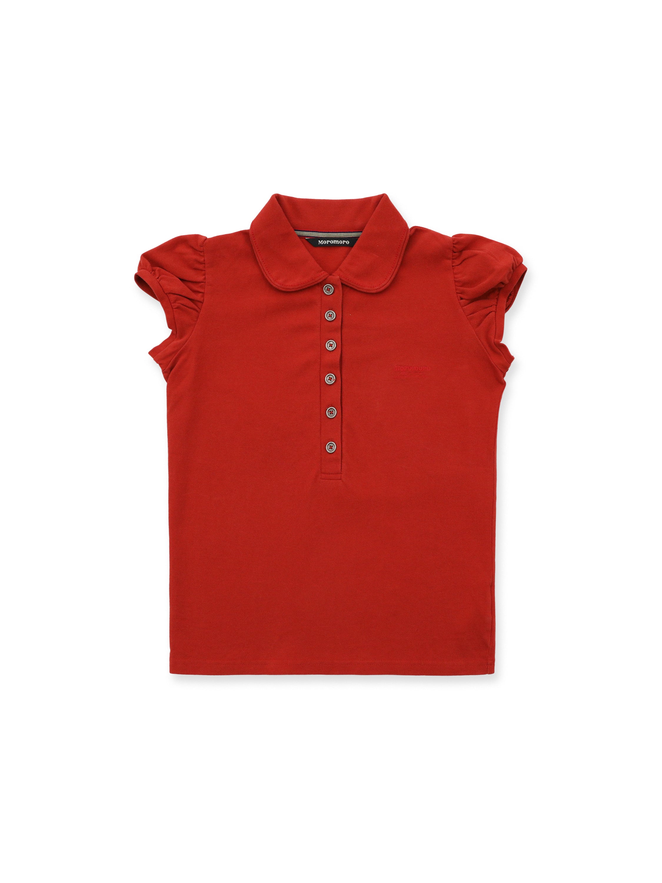 *Puff-sleeved slim-fit polo shirt