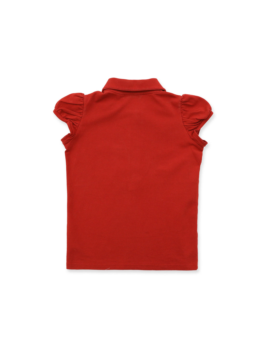 *Puff-sleeved slim-fit polo shirt
