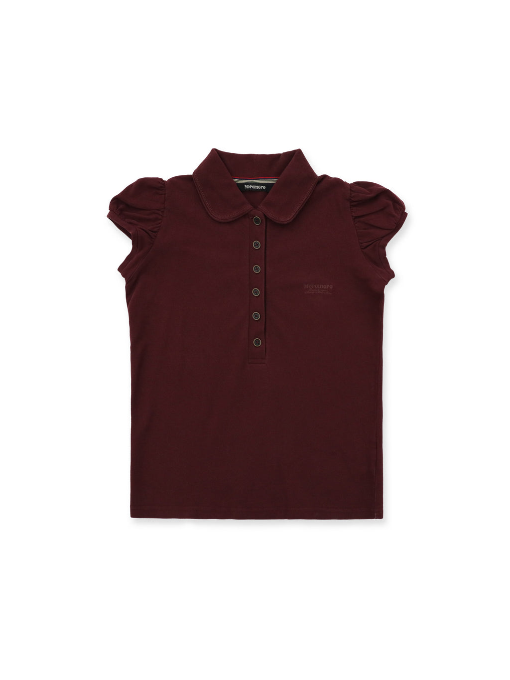 *Puff-sleeved slim-fit polo shirt