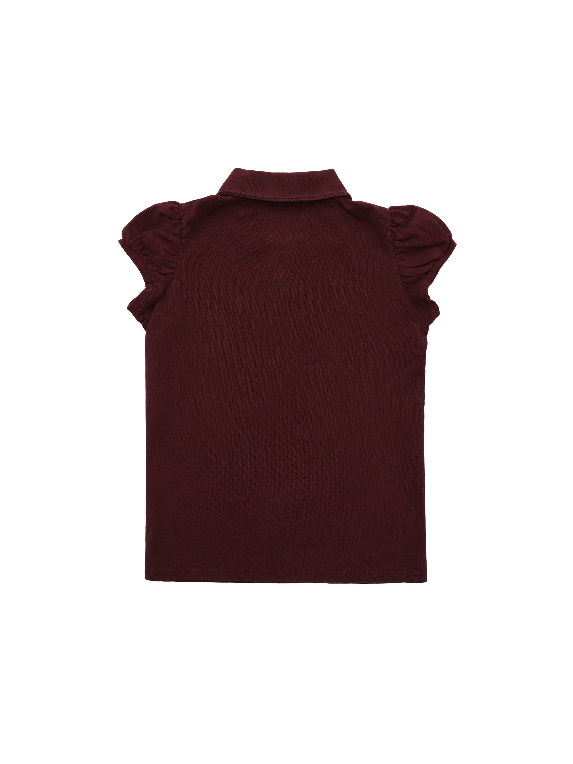 *Puff-sleeved slim-fit polo shirt
