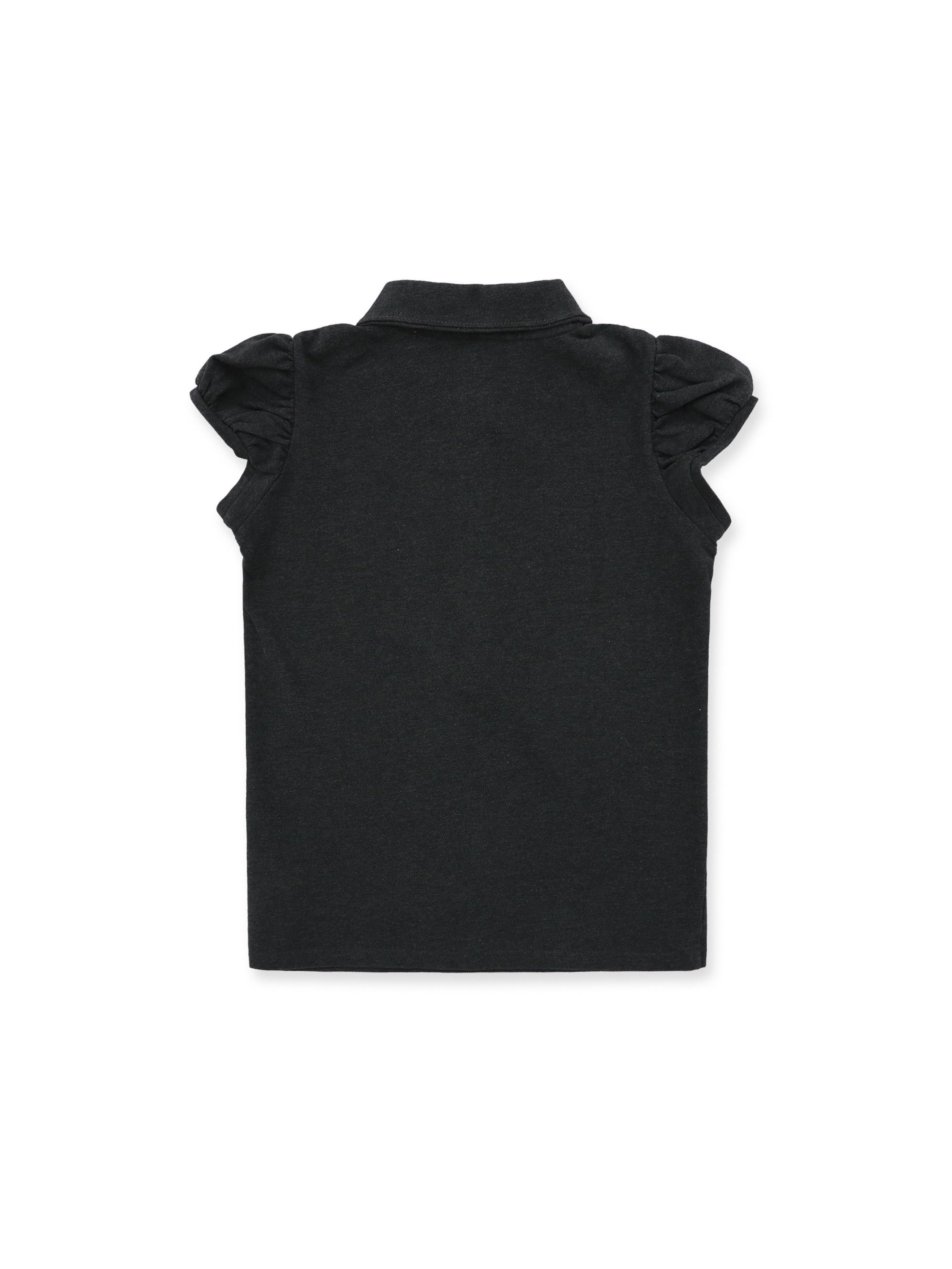 *Puff-sleeved slim-fit polo shirt