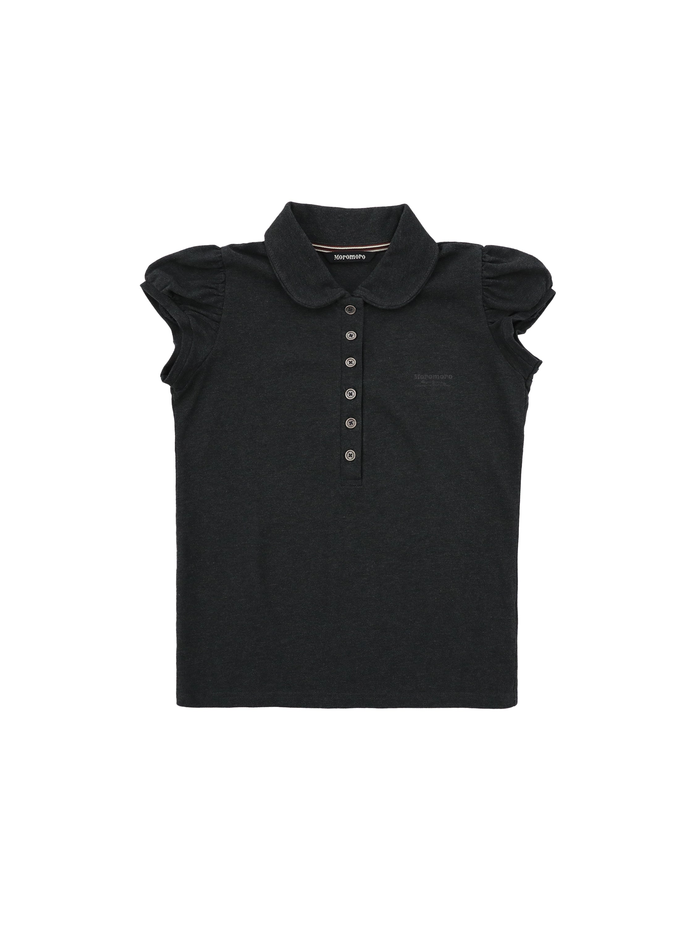 *Puff-sleeved slim-fit polo shirt