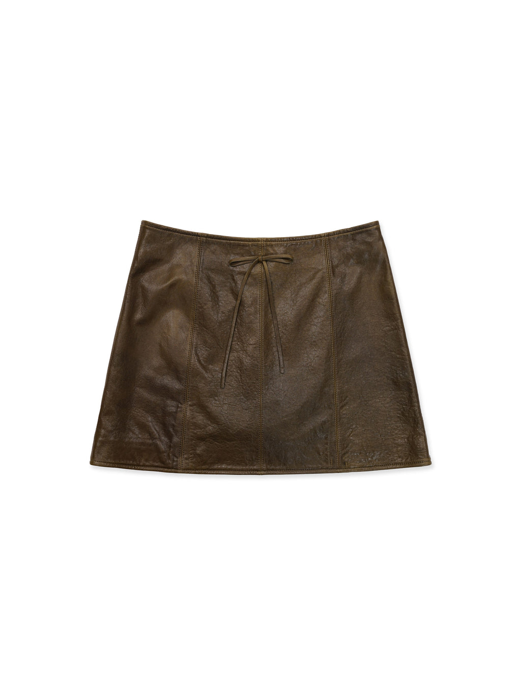 *Bow-tie sheepskin mini skirt