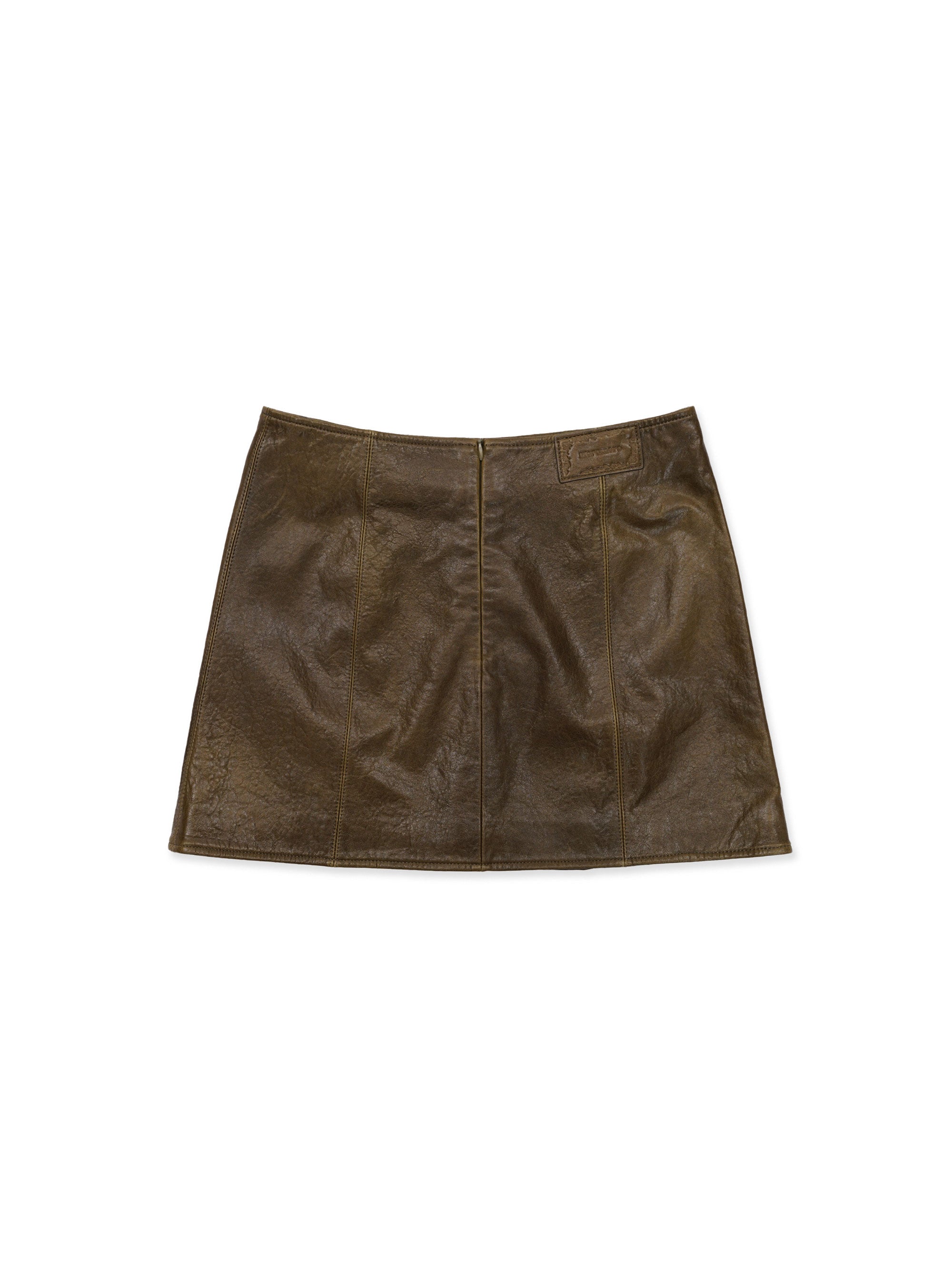 *Bow-tie sheepskin mini skirt