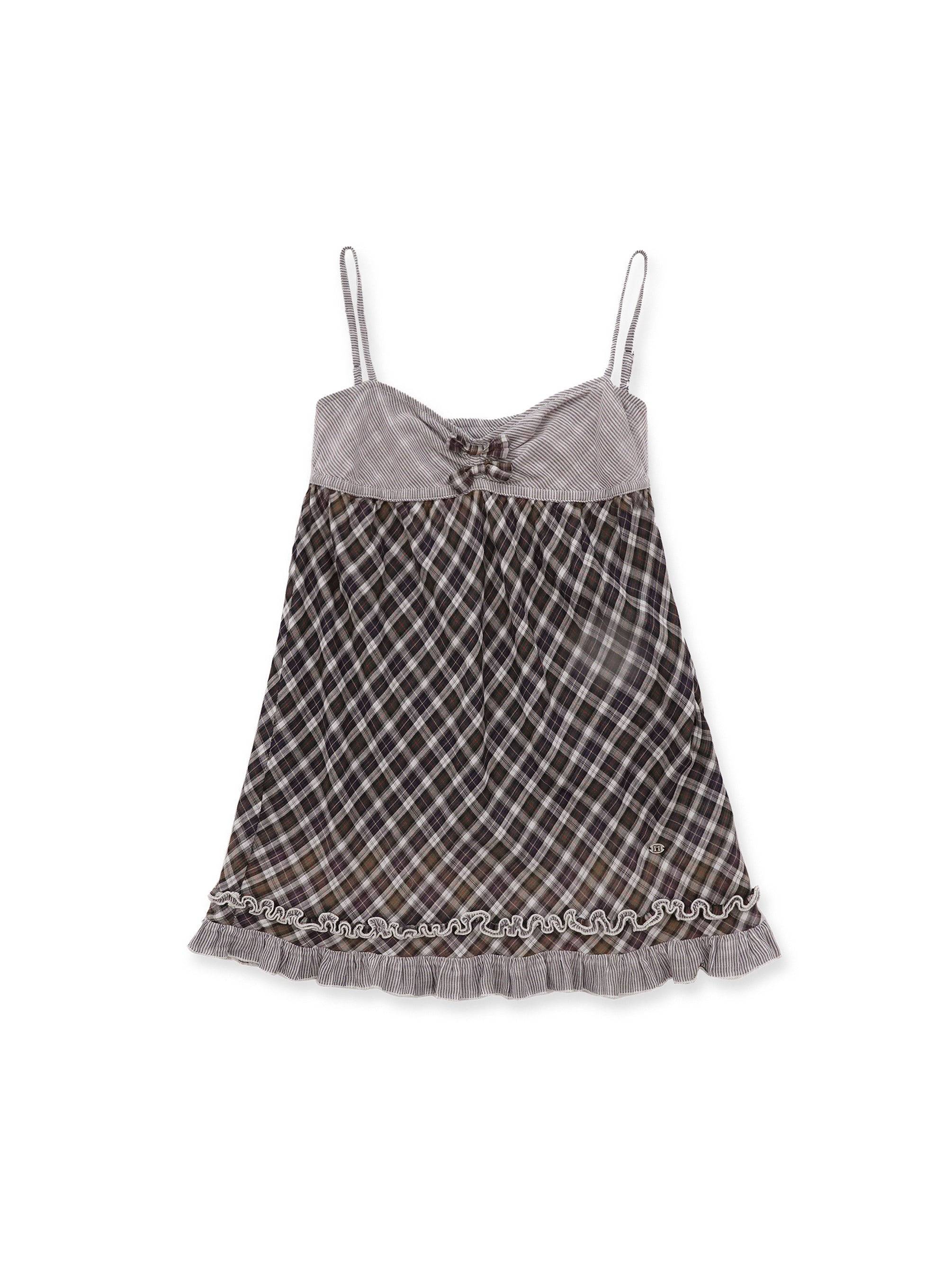 *Plaid suspender dress