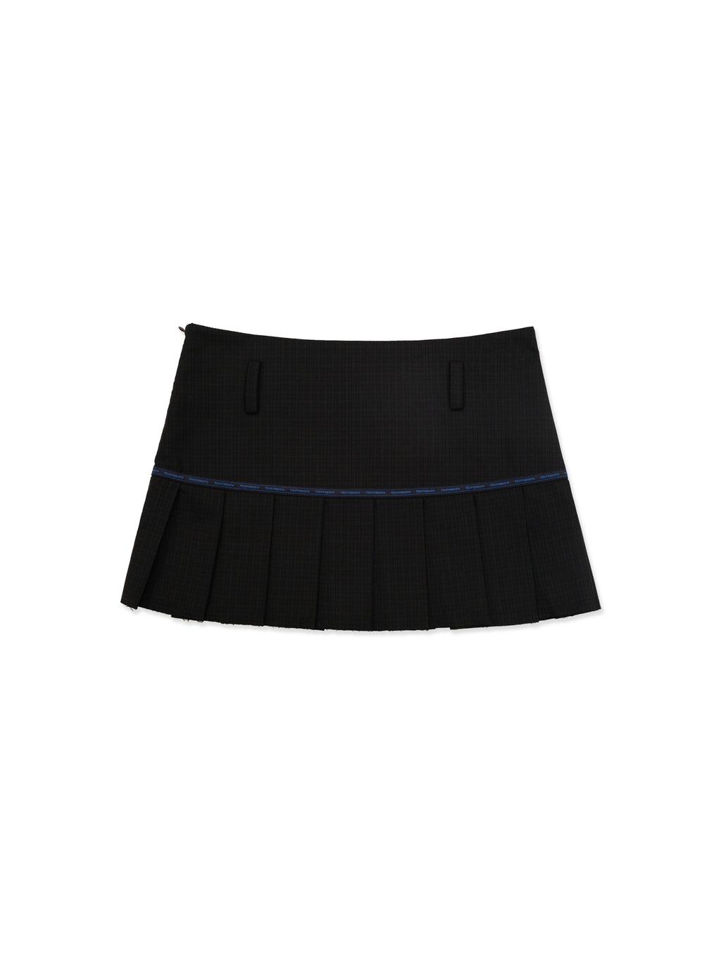 *Dark plaid contrasting pleated short skirt