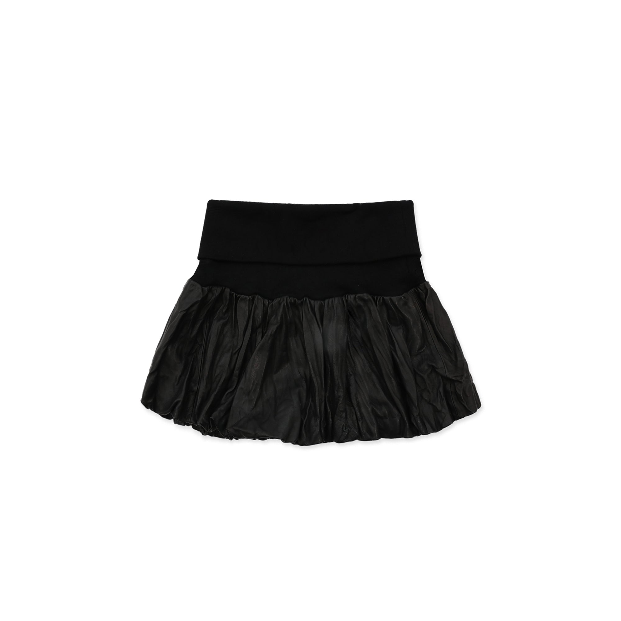 *Pleated tulip-shaped sheepskin skirt