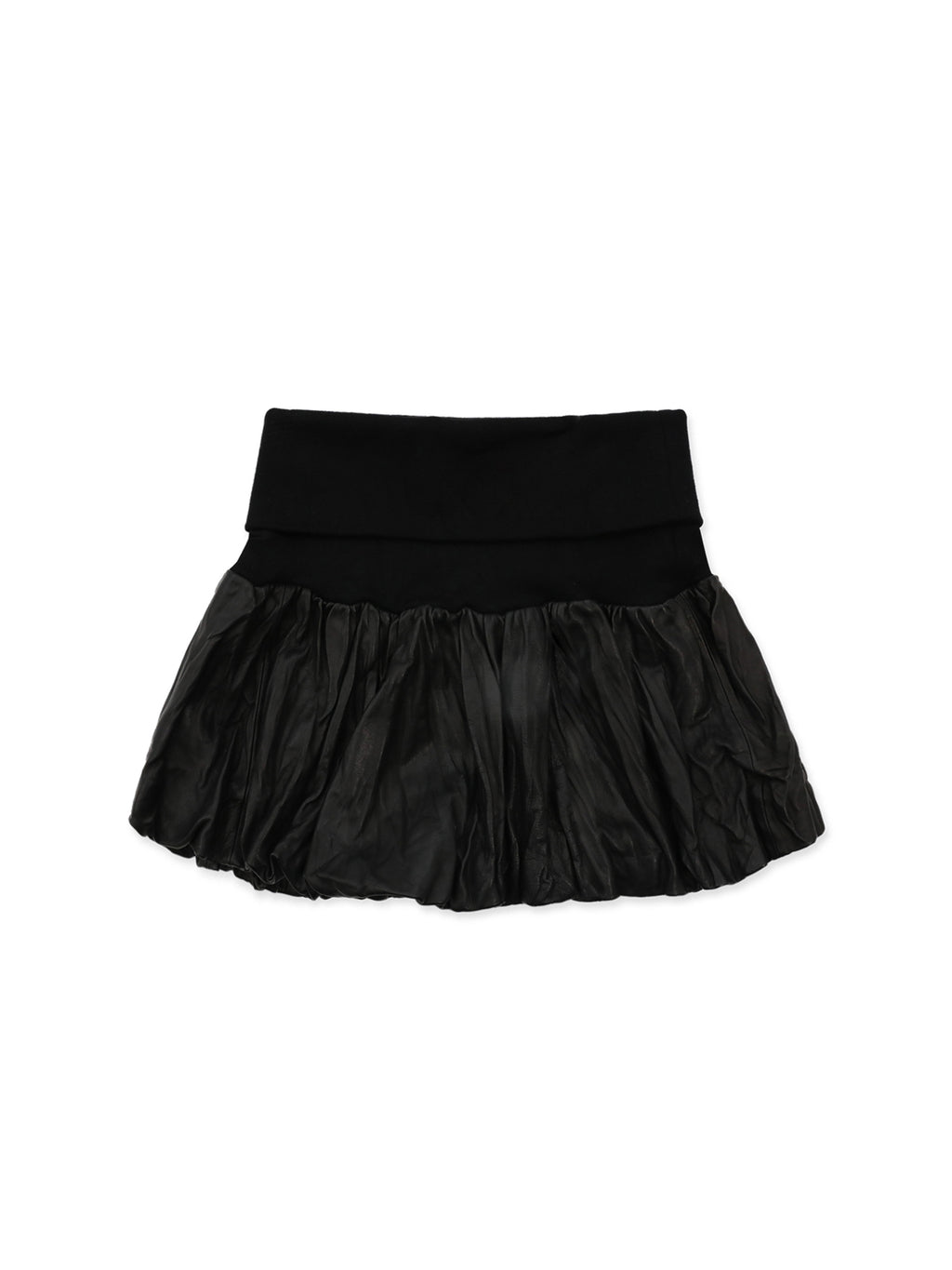 *Pleated tulip-shaped sheepskin skirt