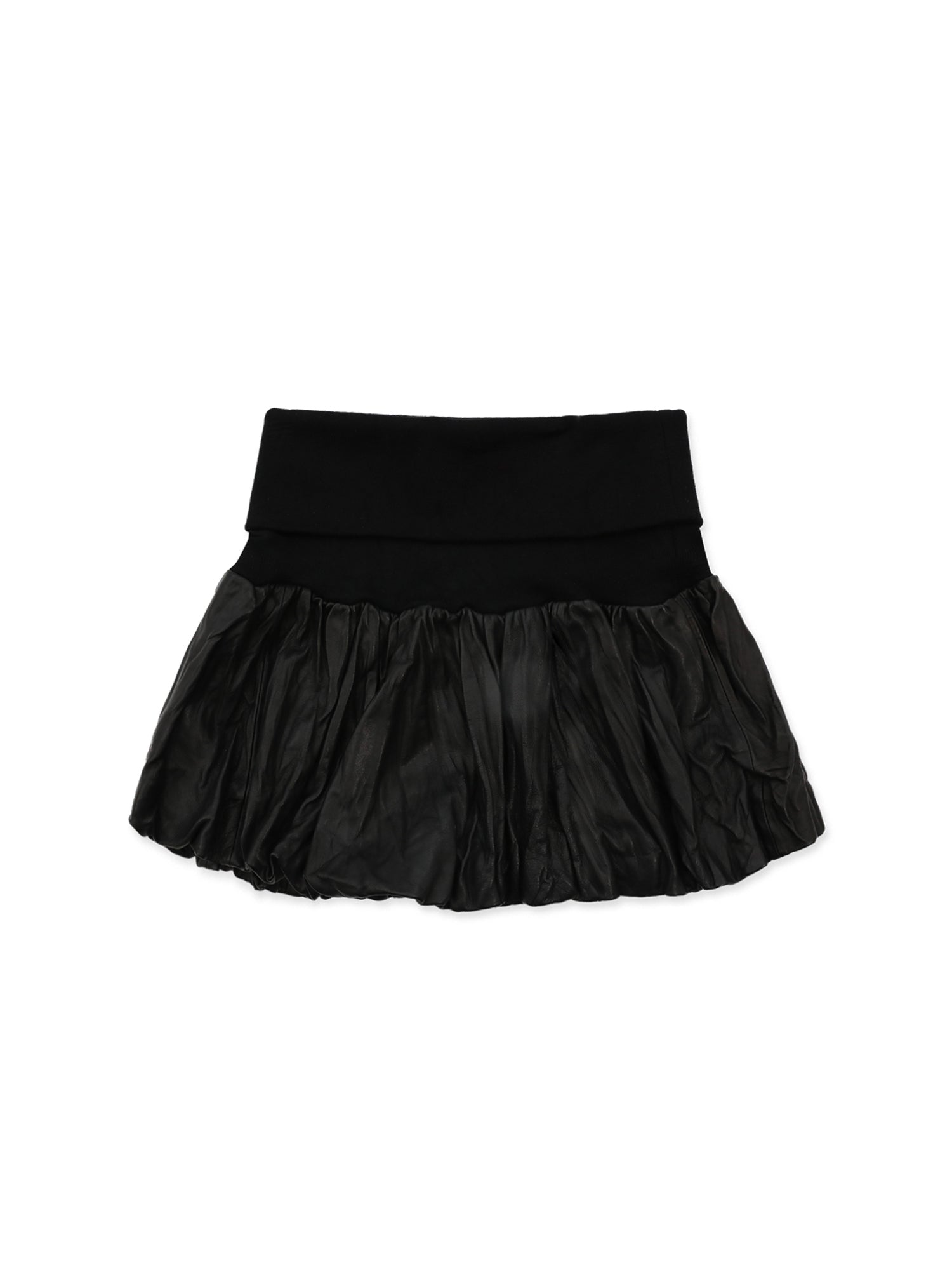*Pleated tulip-shaped sheepskin skirt