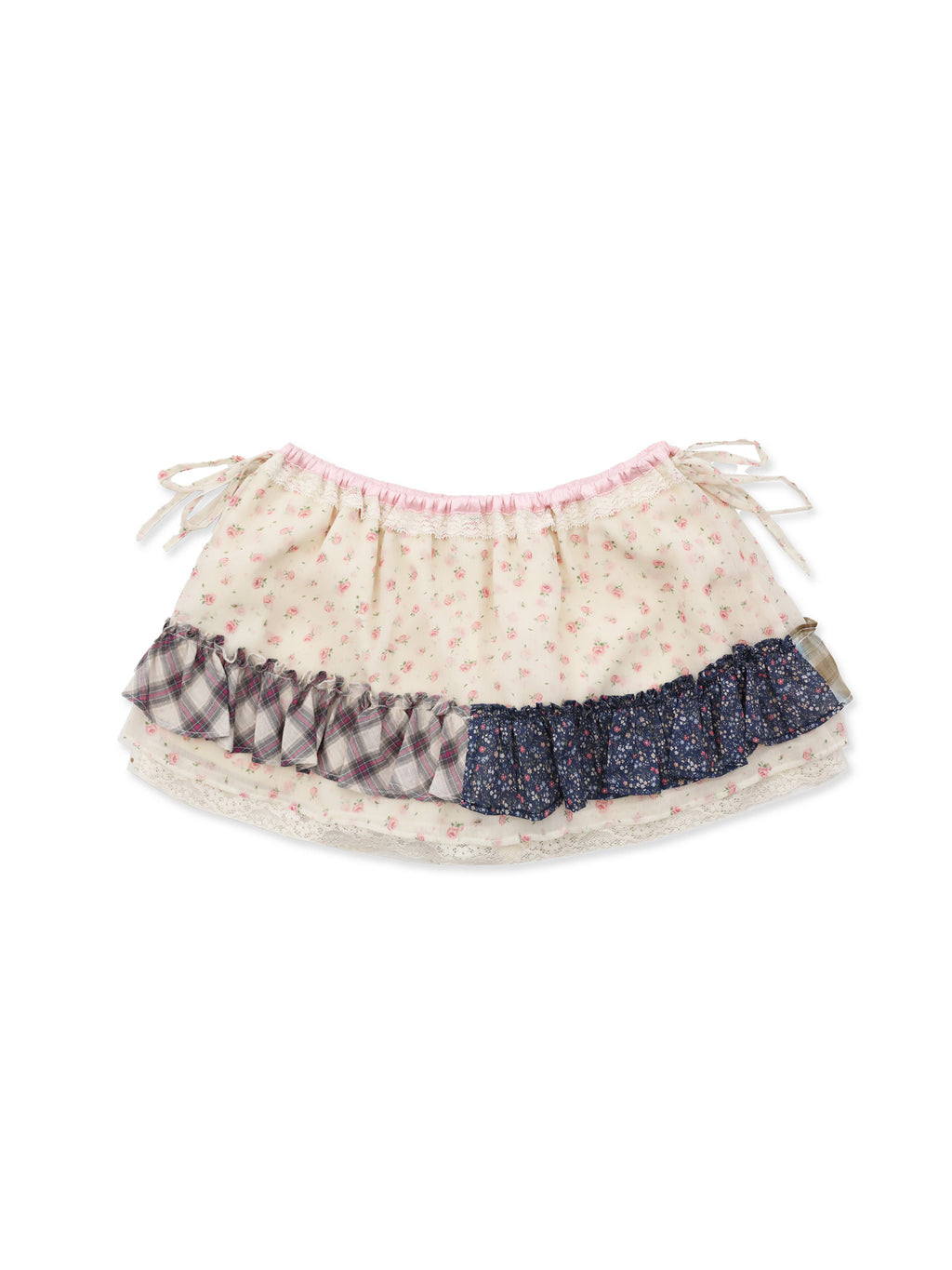 *Pleated floral print mini skirt