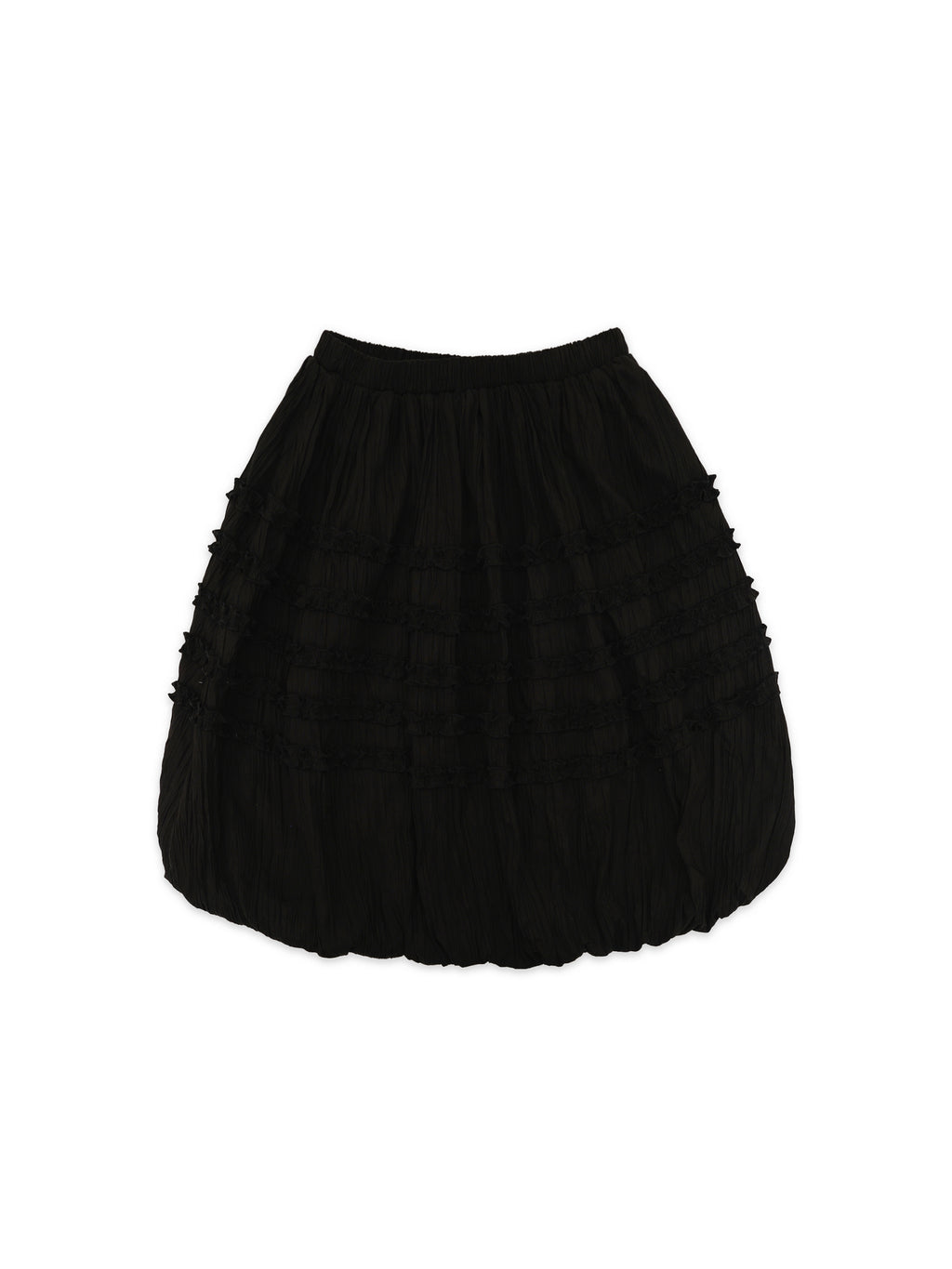 *Textured pleated lace tulip skirt