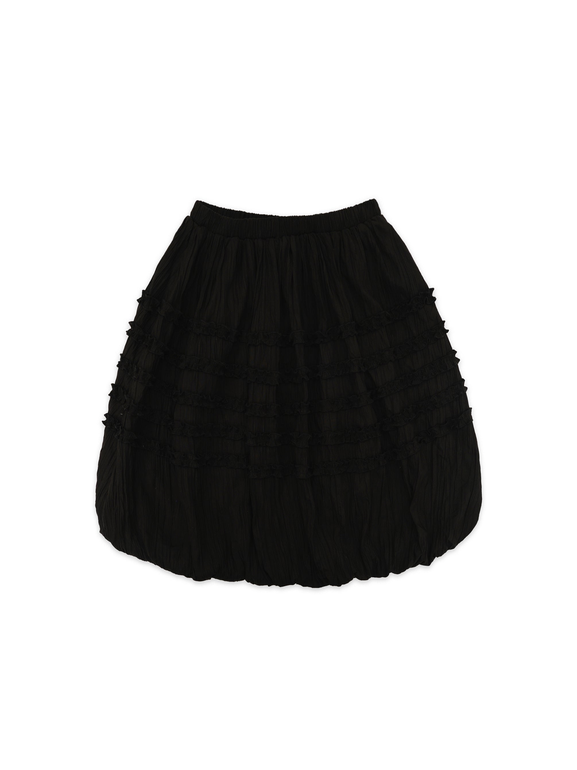 *Textured pleated lace tulip skirt