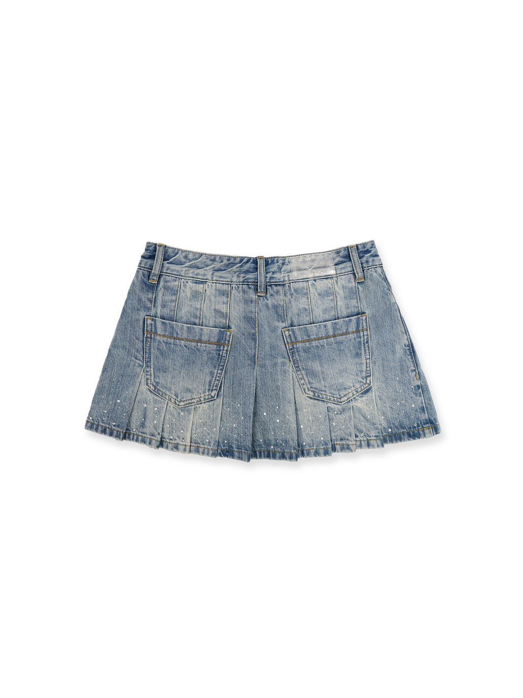 *Pleated denim mini skirt