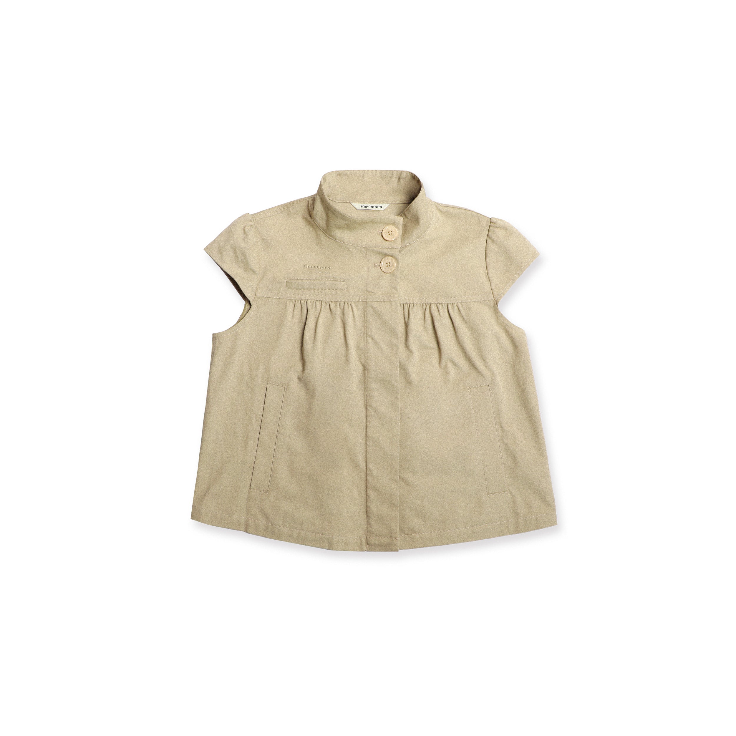 *Retro puff sleeve A-line short-sleeved jacket