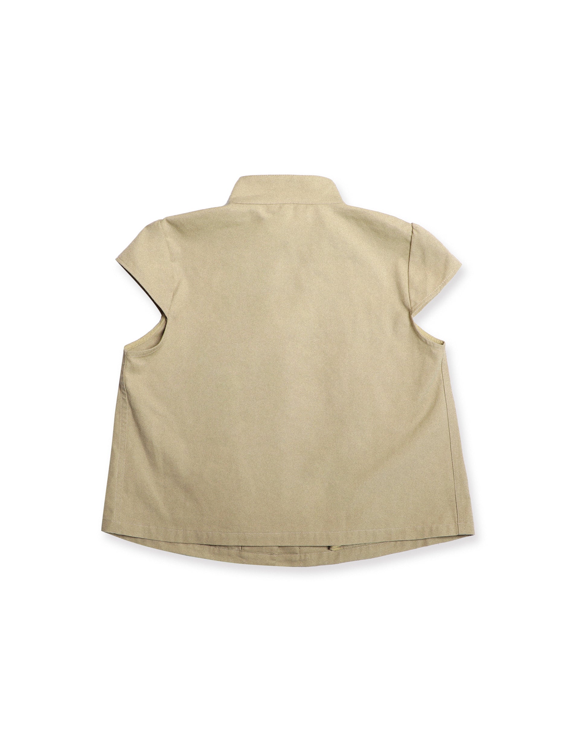 *Retro puff sleeve A-line short-sleeved jacket