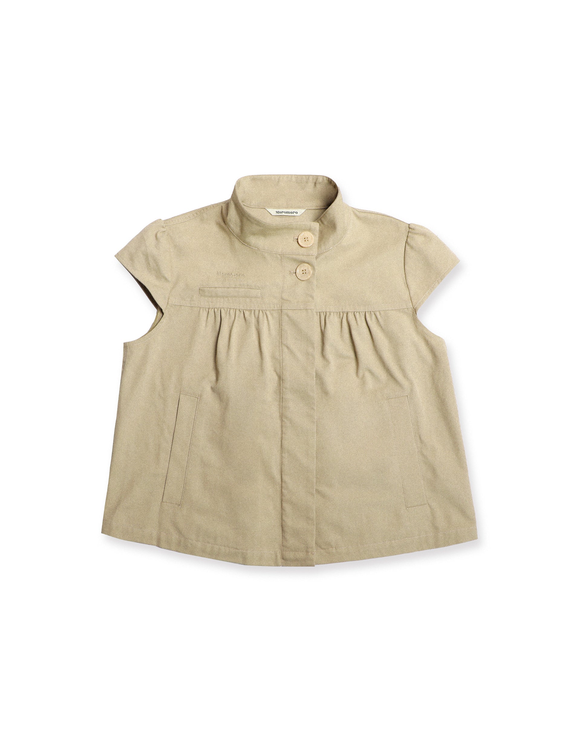 *Retro puff sleeve A-line short-sleeved jacket