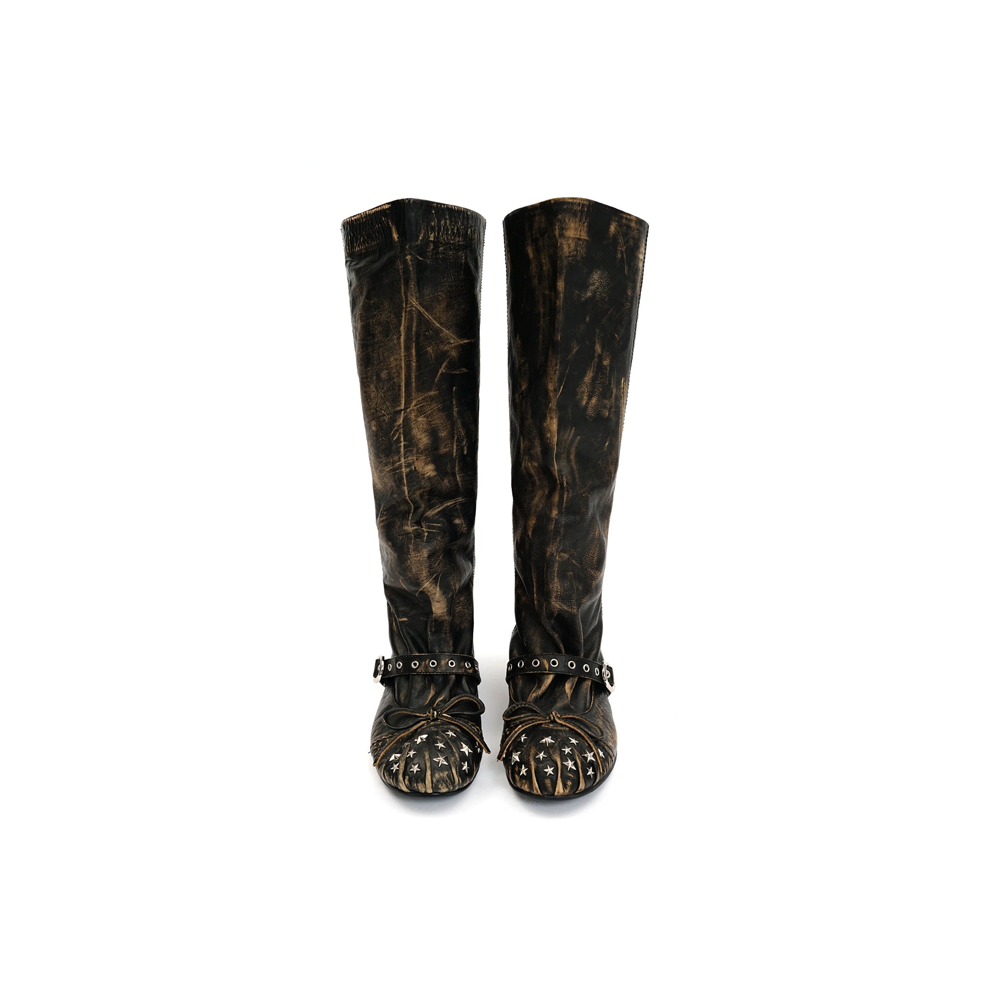 *Retro star studded slouch boots