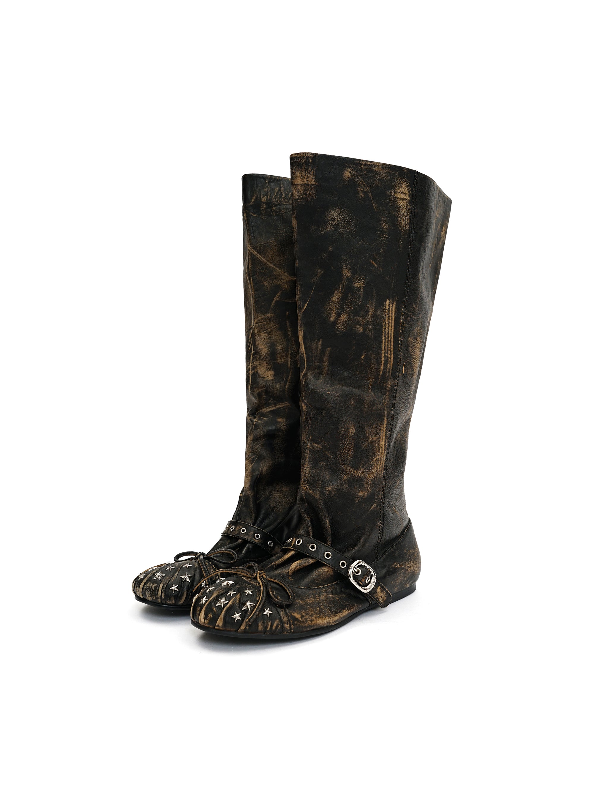 *Retro star studded slouch boots