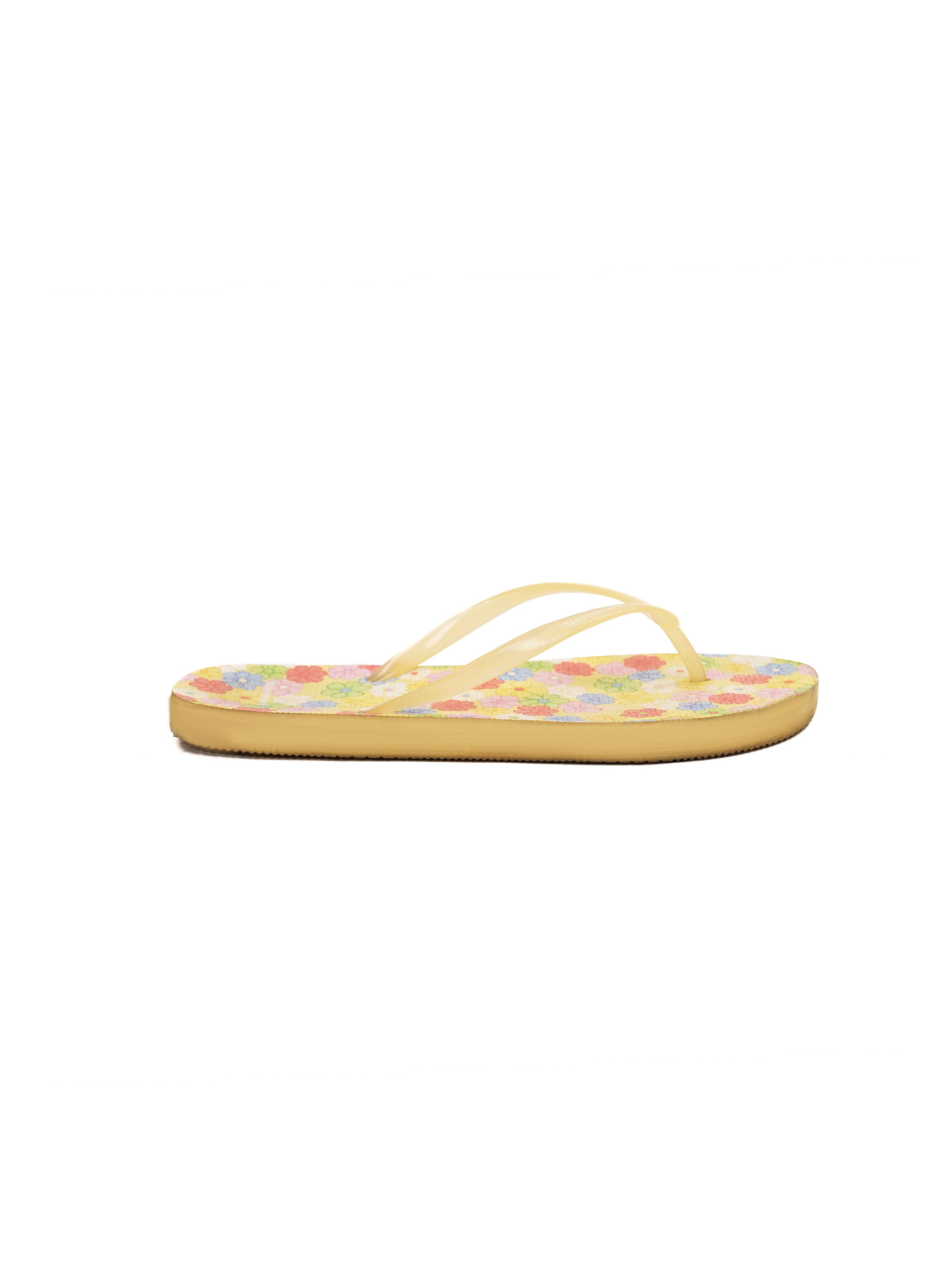 *Colorful floral print flip-flops