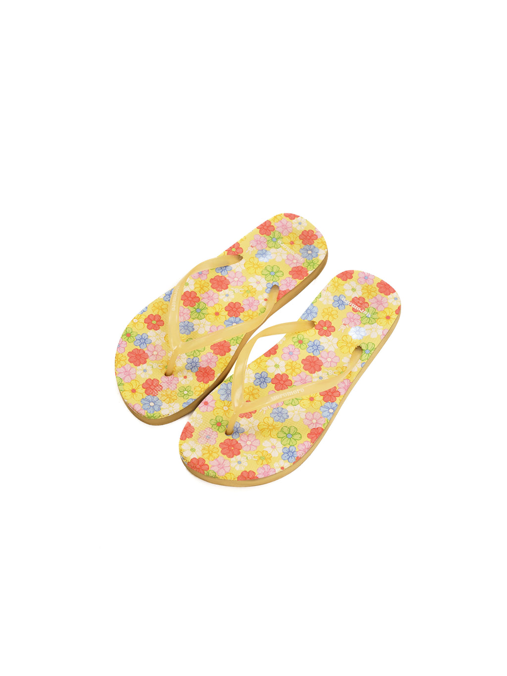 *Colorful floral print flip-flops