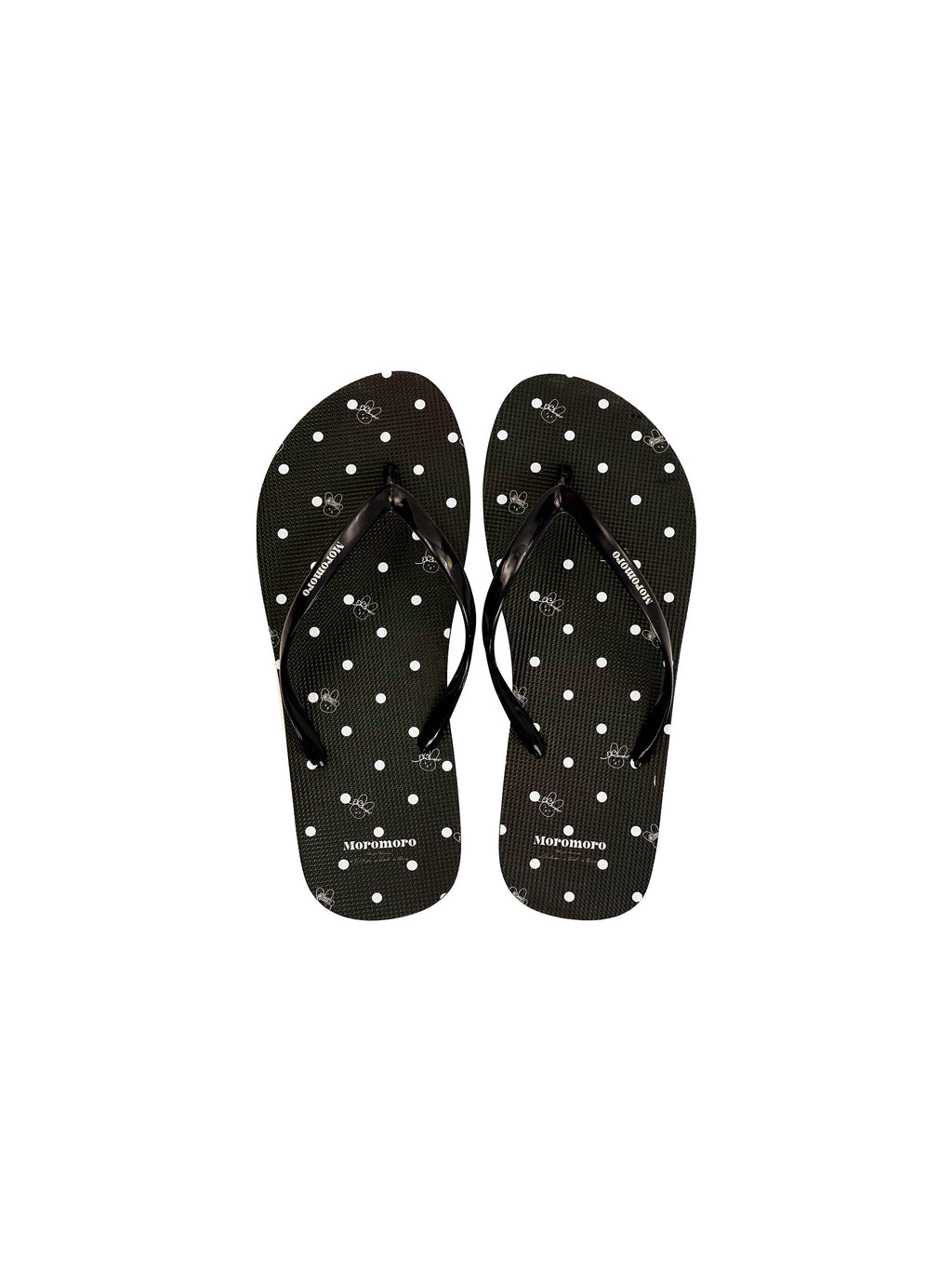 *Polka dot bunny print flip-flops