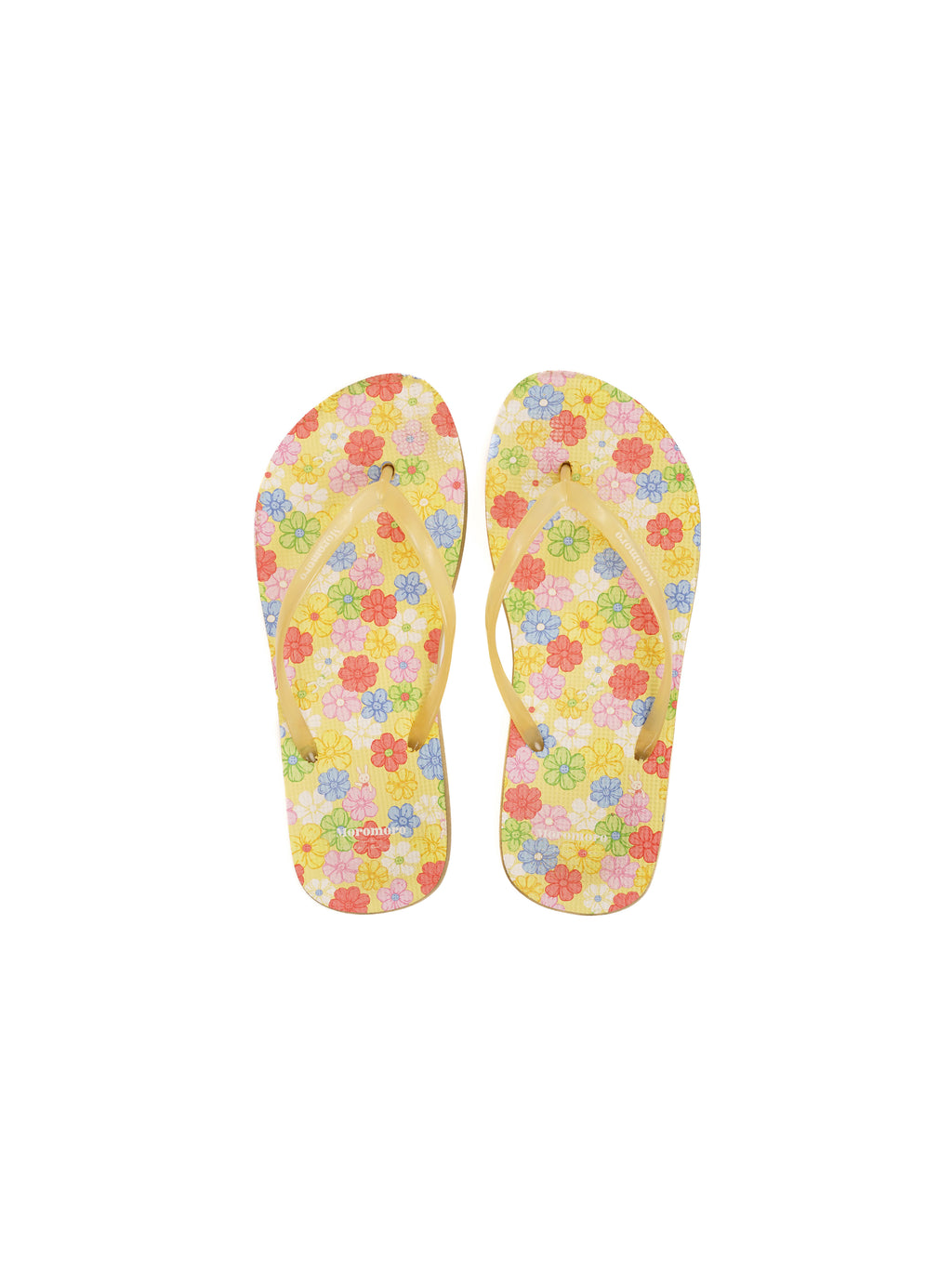 *Colorful floral print flip-flops
