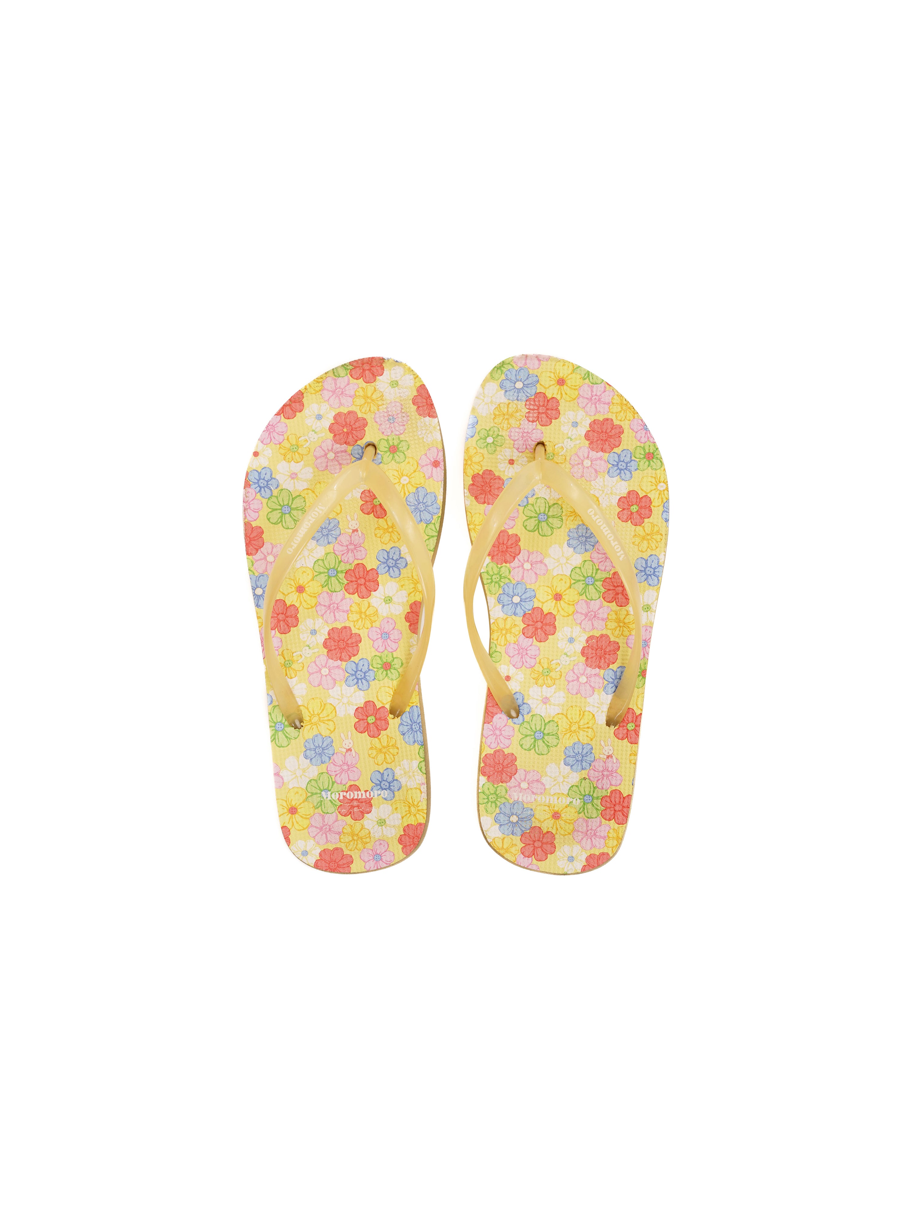 *Colorful floral print flip-flops