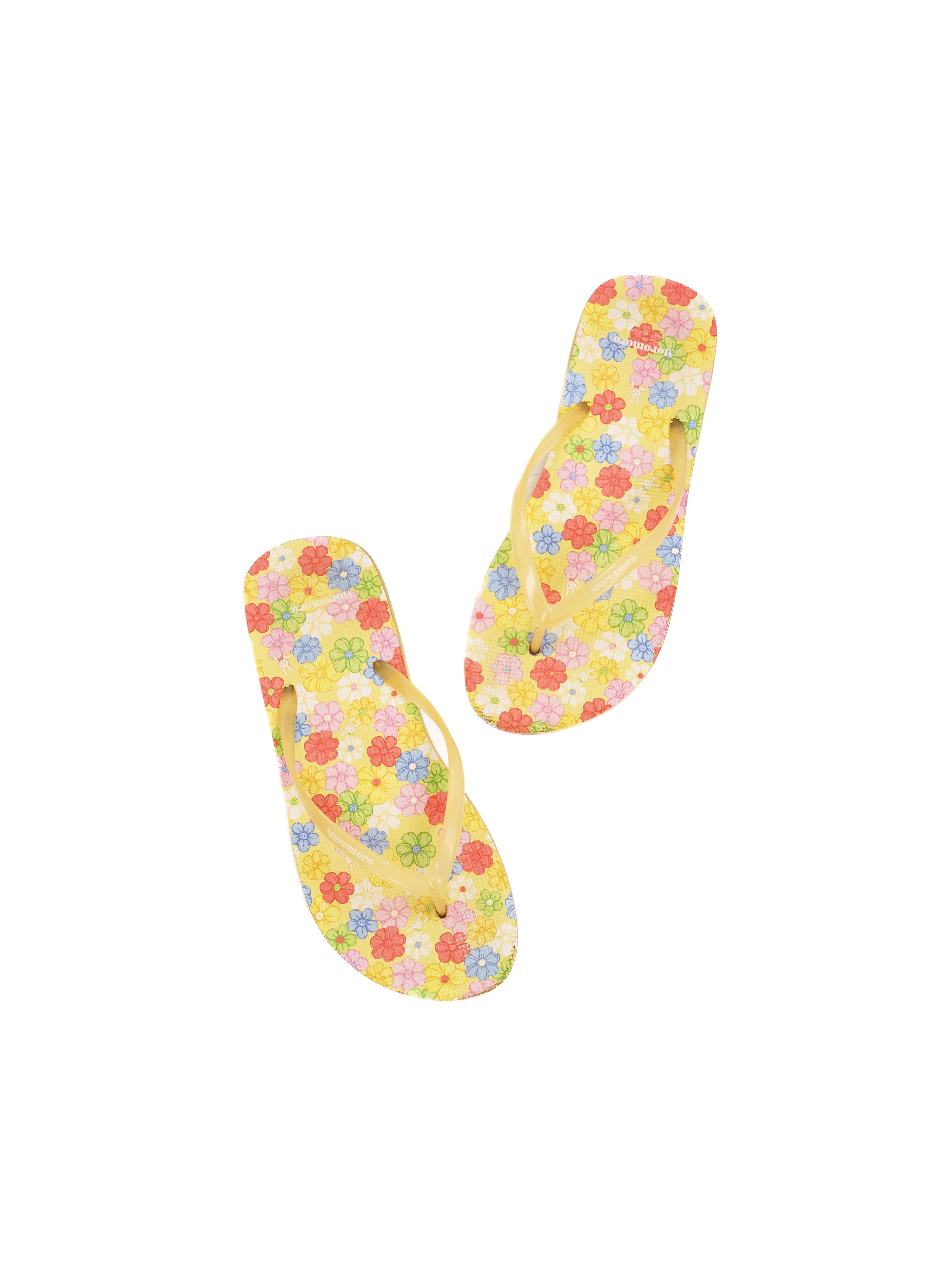 *Colorful floral print flip-flops