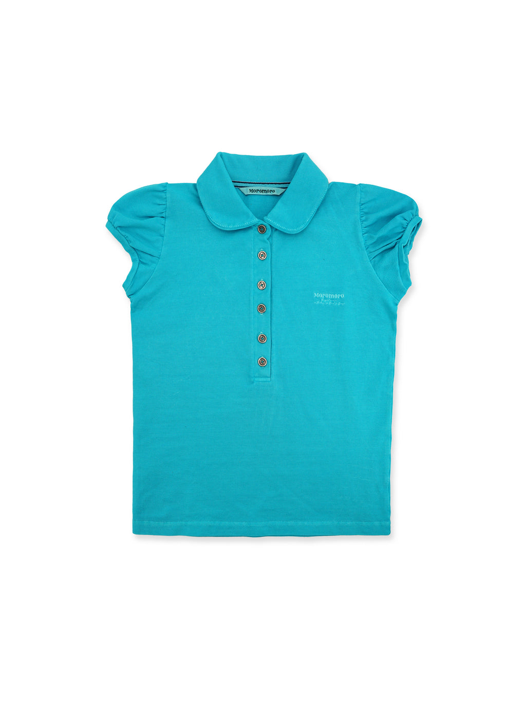 *Puff-sleeved slim-fit polo shirt