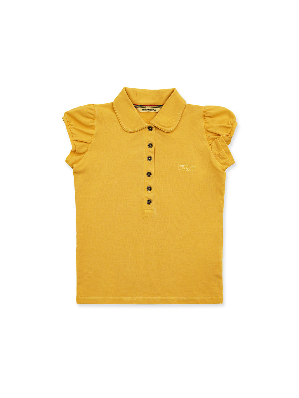 *Puff-sleeved slim-fit polo shirt