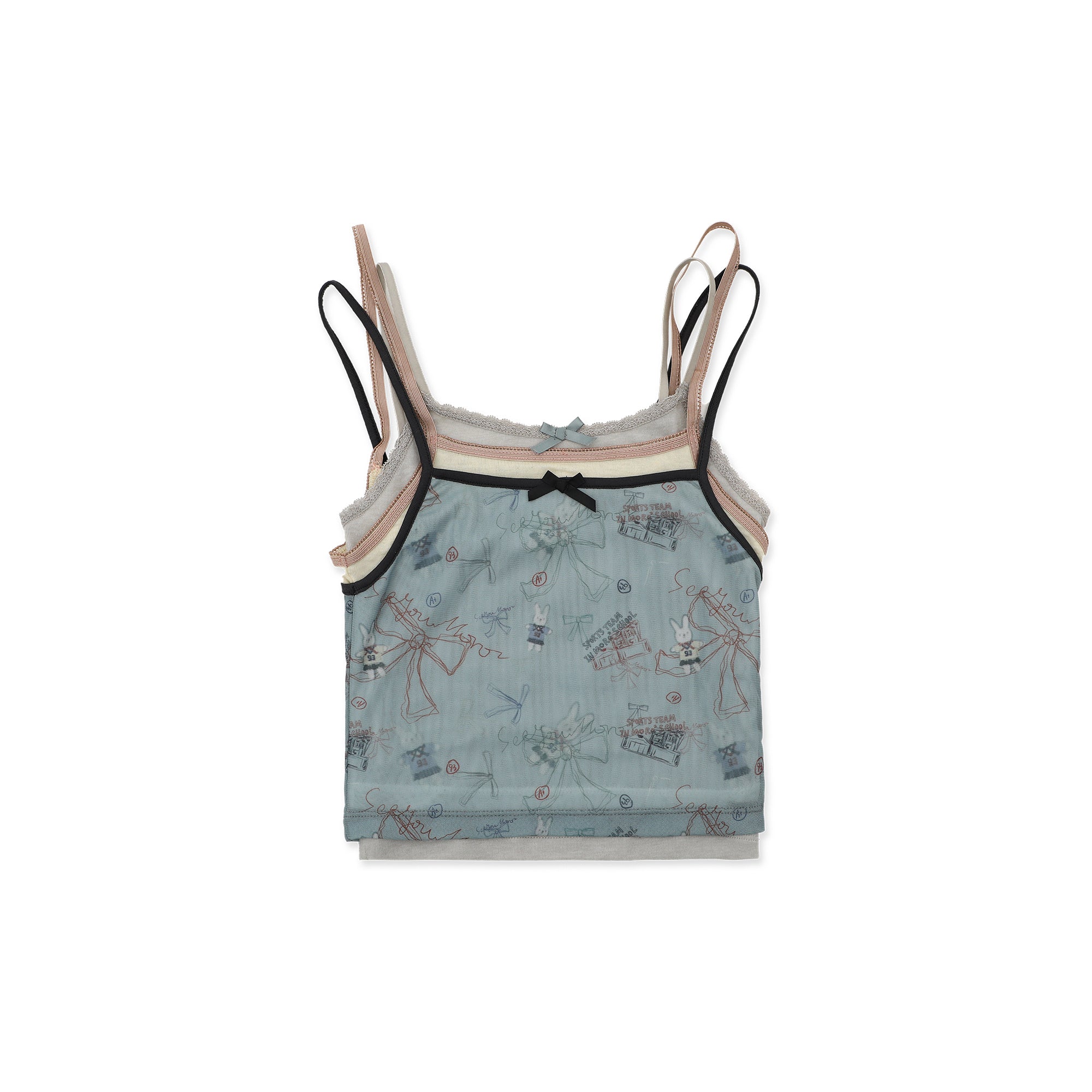 Bow Fake Three-Piece Suspender Vest