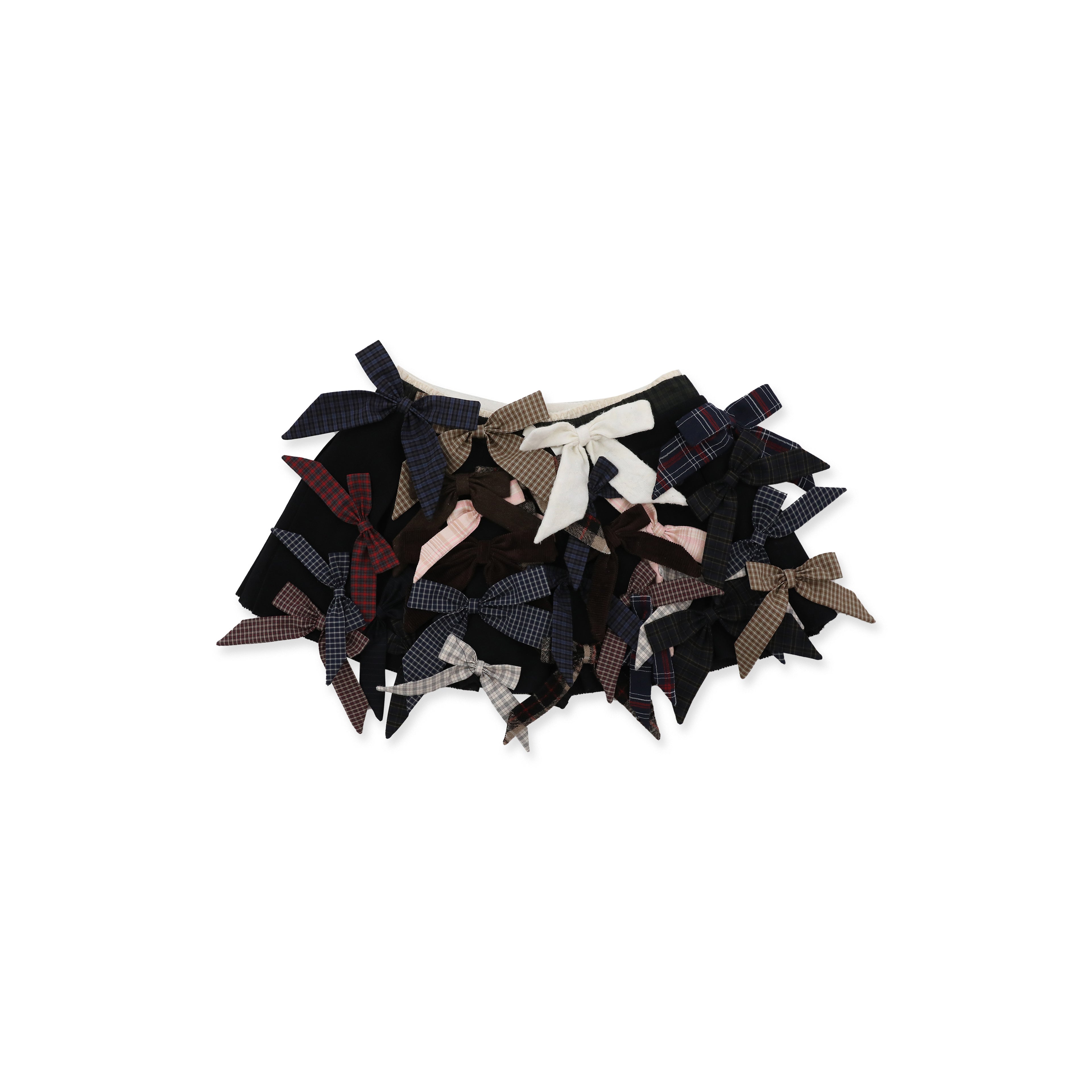 *Multi-bow pleated mini skirt