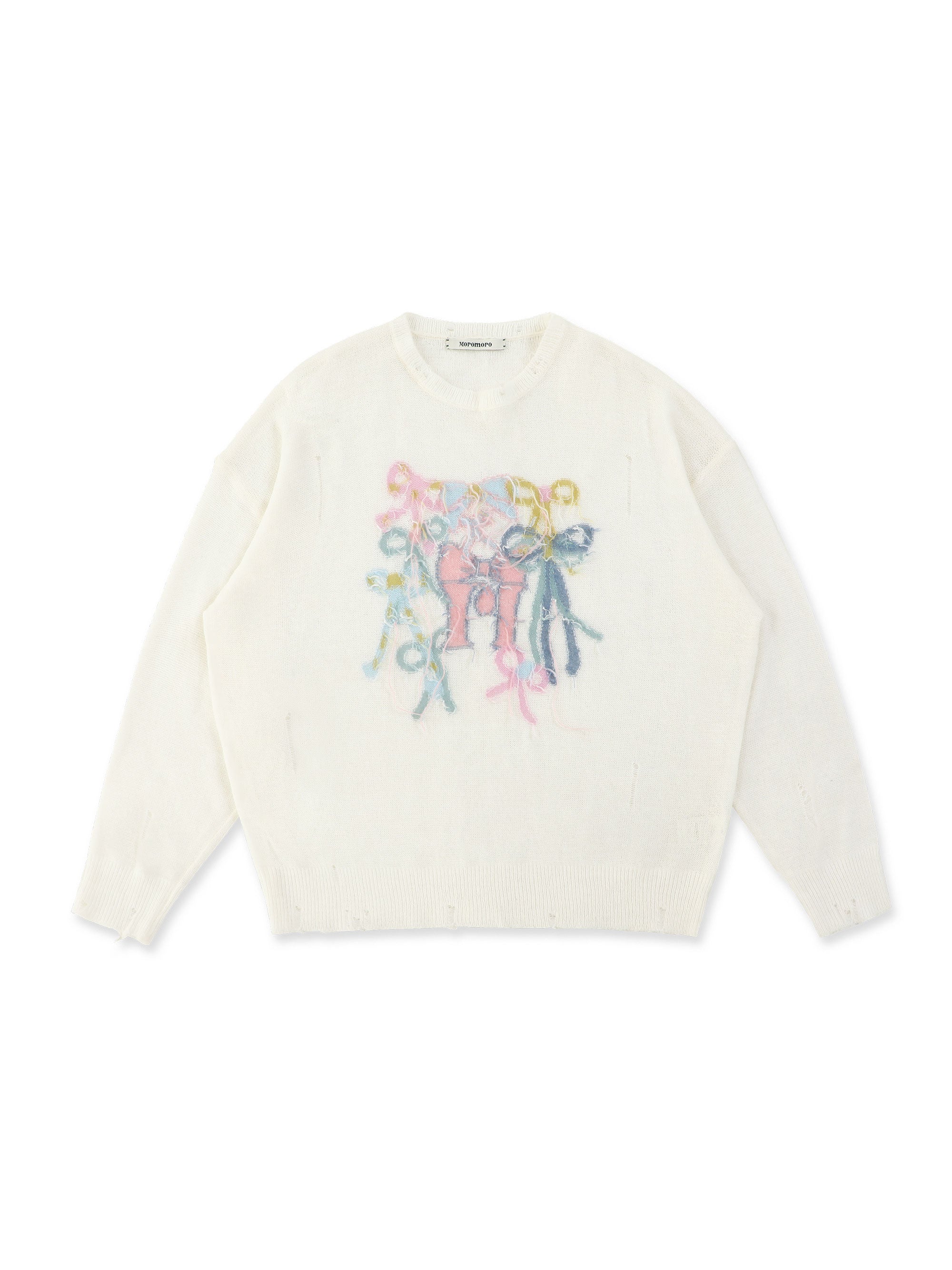 *Bow-tie round neck sweater