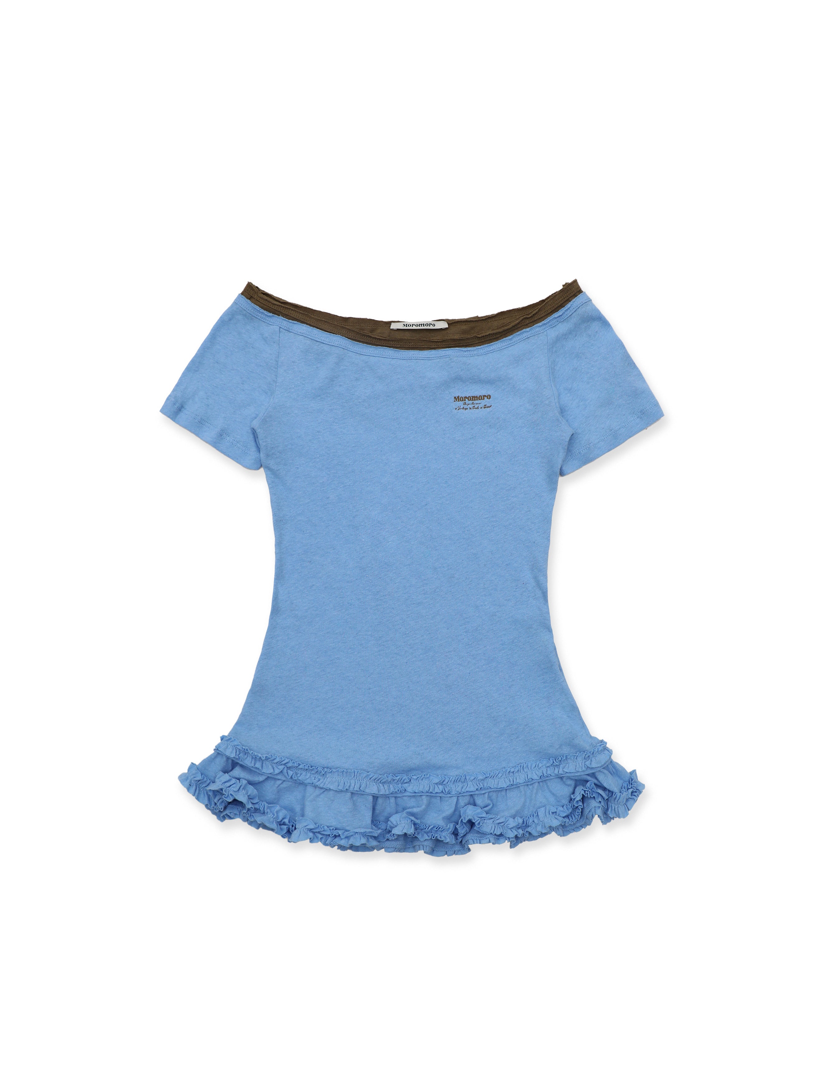 *Color-blocked lace short-sleeved T-shirt