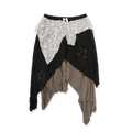 Multi-Fabric Patchwork Asymmetric Skirt