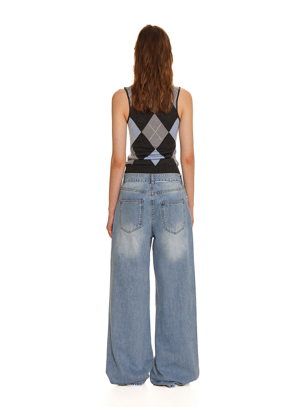 *Lace-trimmed rhinestone jeans